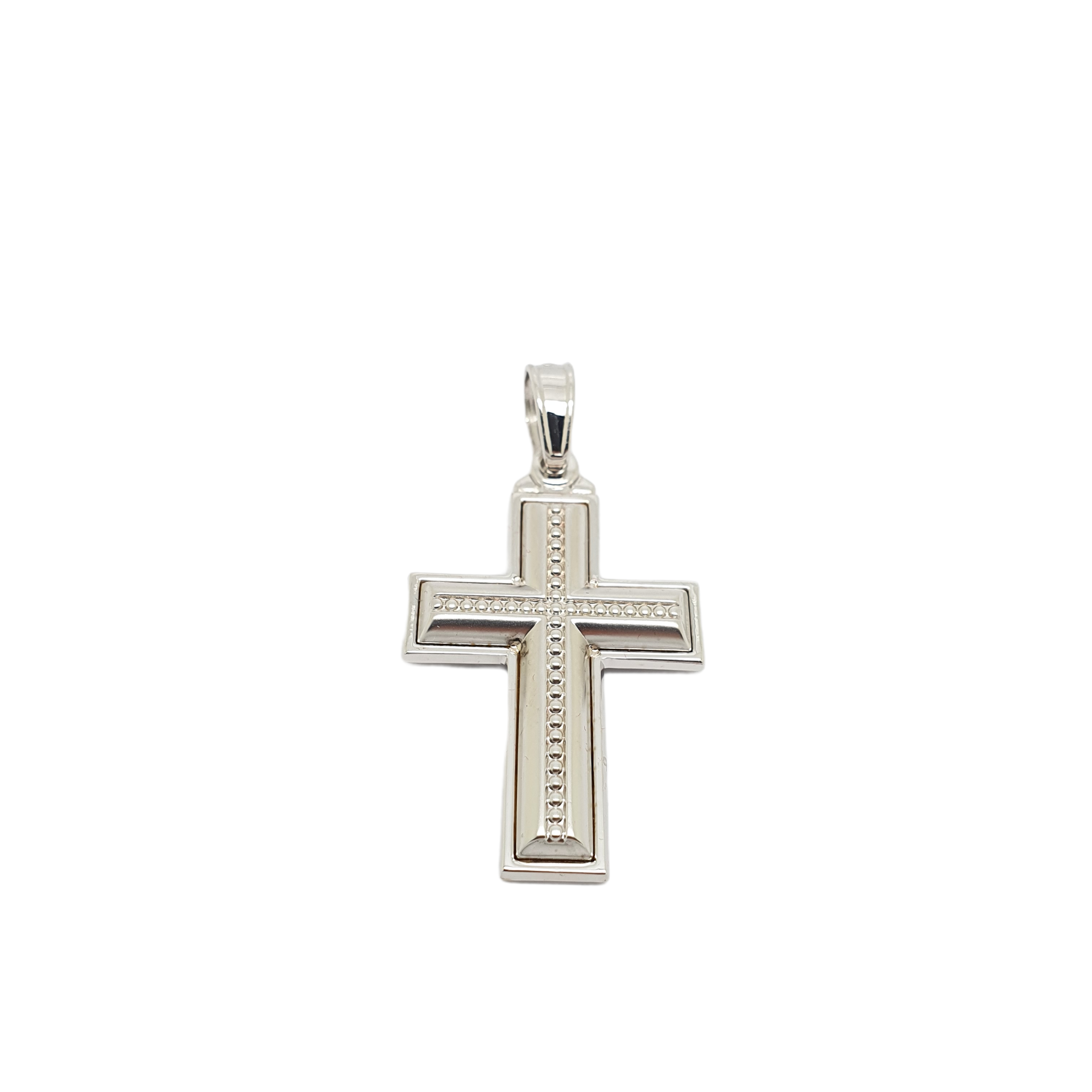 Croce in oro Bianco  k14 (code H1813)
