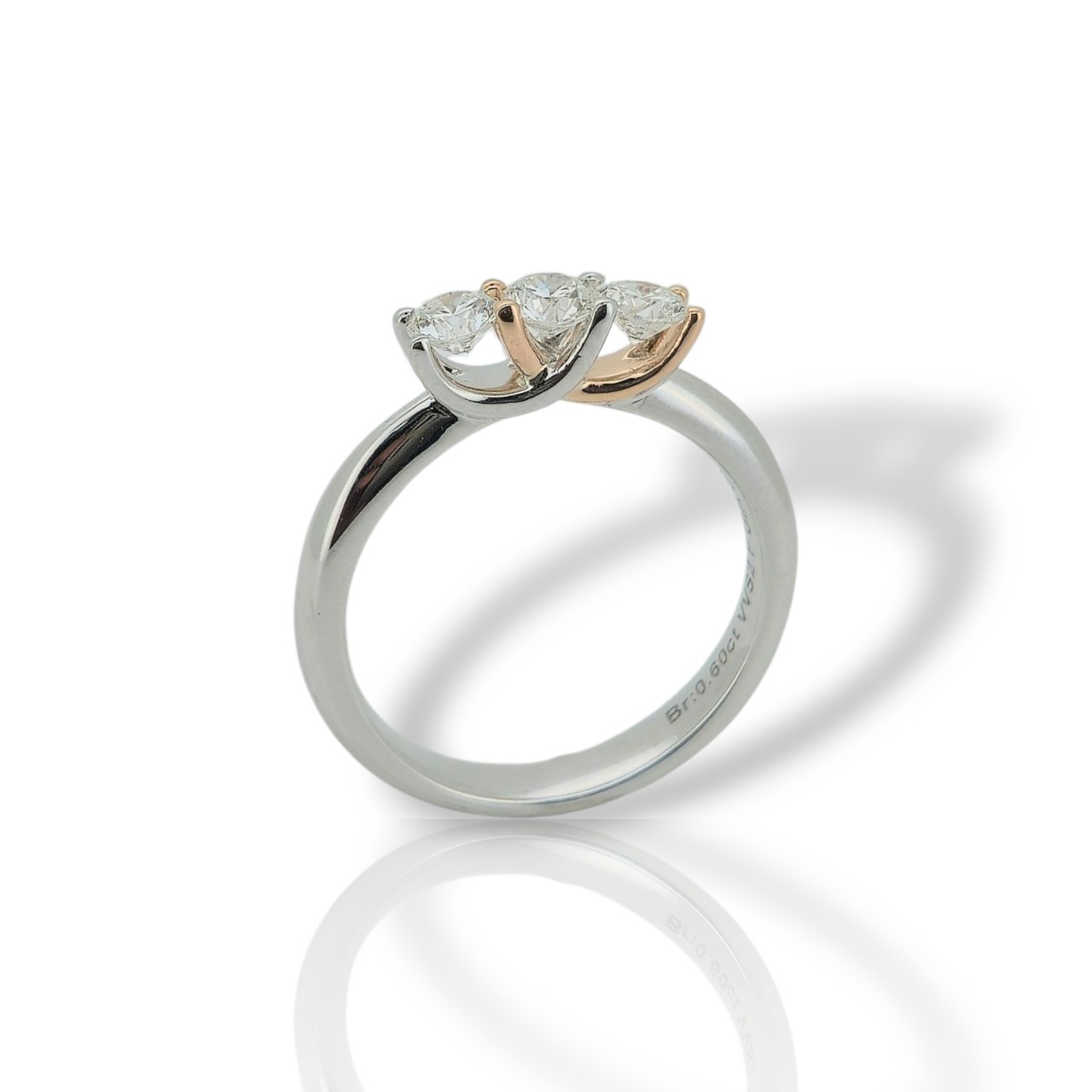 ¨Eliana΄΄ White gold TRILOGY ring k18 with 7 diamonds (code IBM39/59.60)