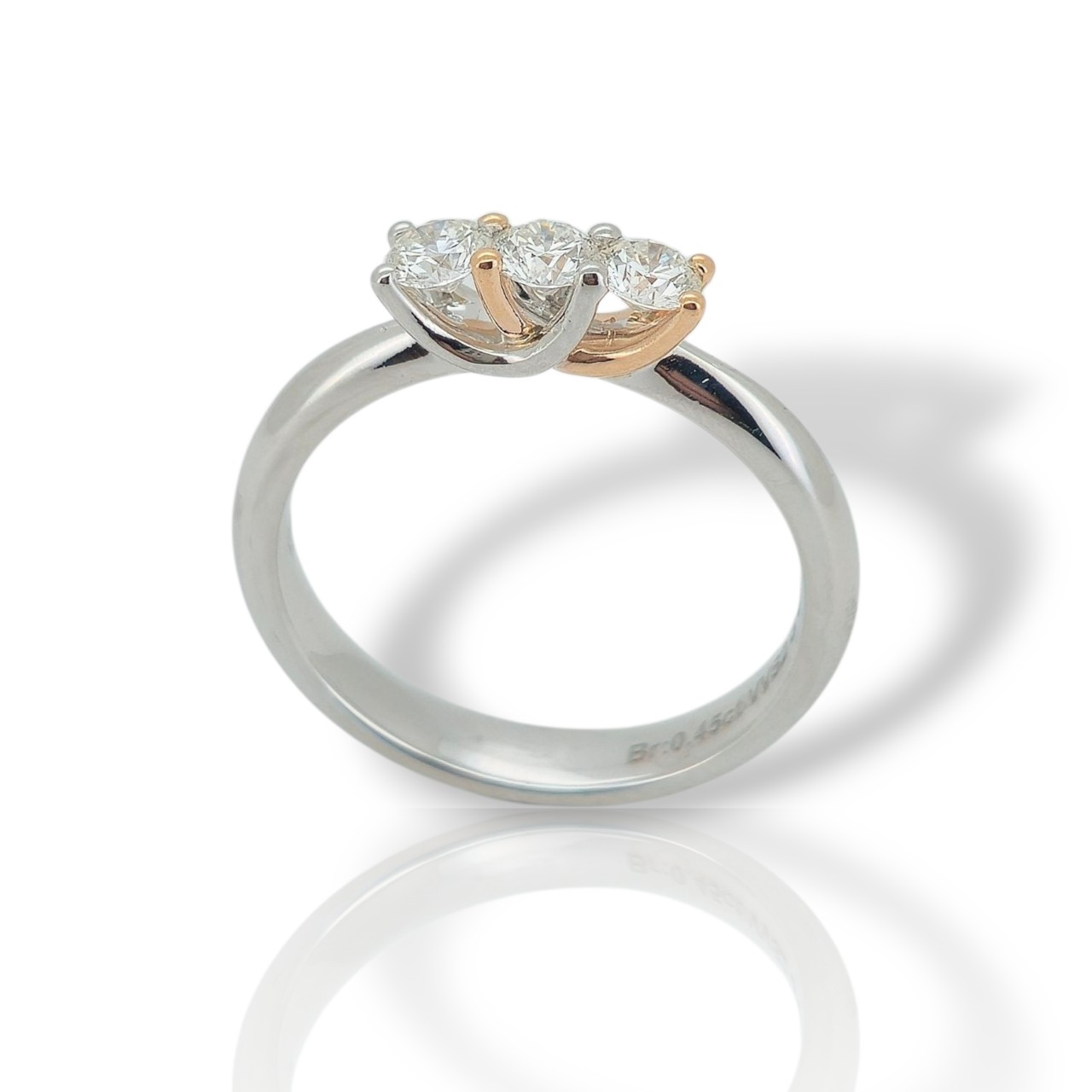 ¨Eliana΄΄ White gold TRILOGY ring k18 with 7 diamonds (code IBM39/059.45)