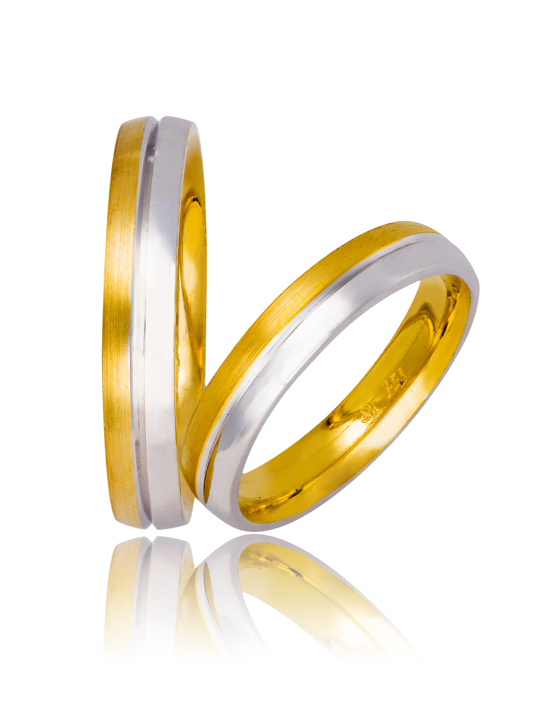Fedi Nuziali in oro Giallo e Bianco 4mm