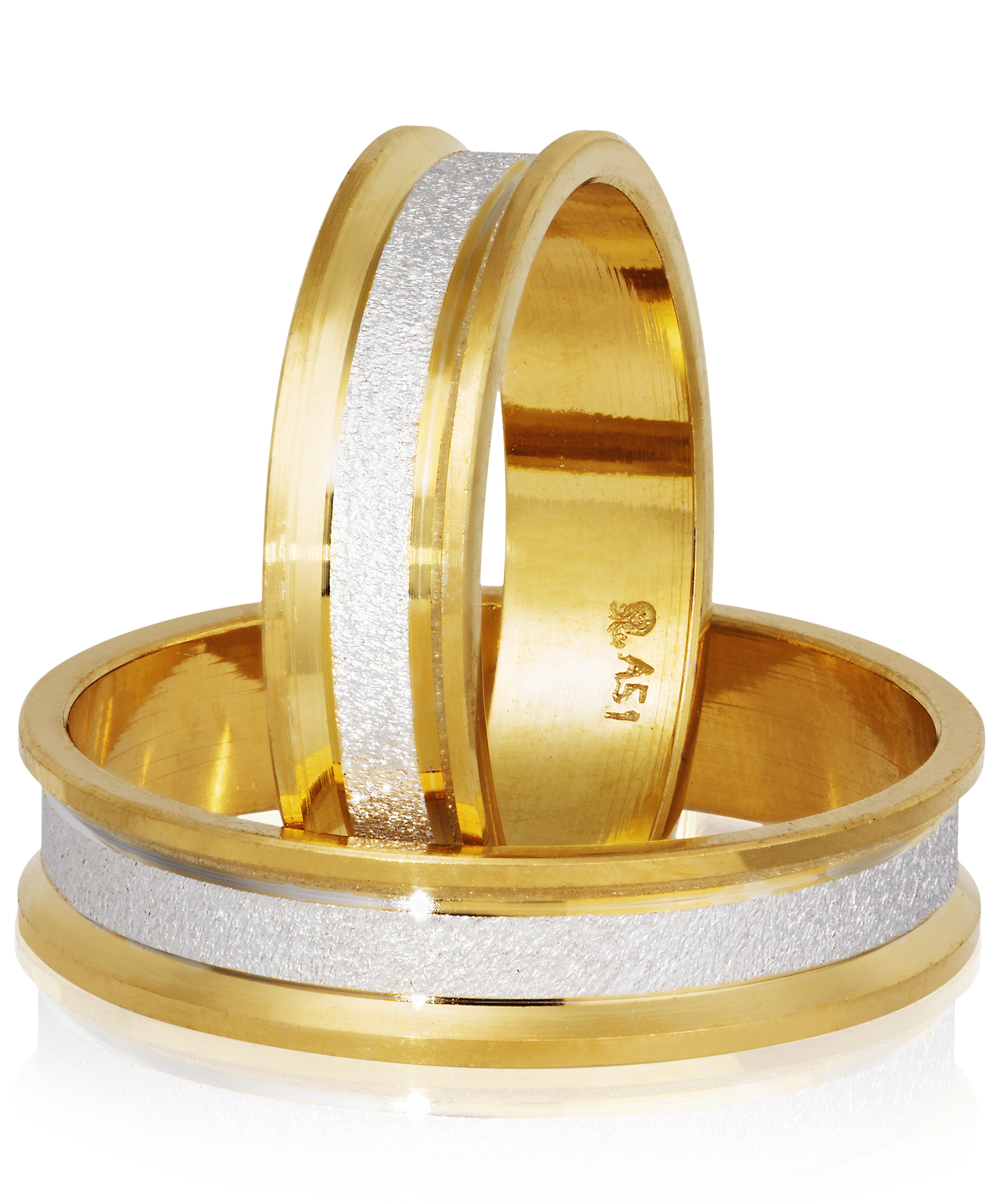 Fedi Nuziali in oro Giallo e oro Bianco 5mm