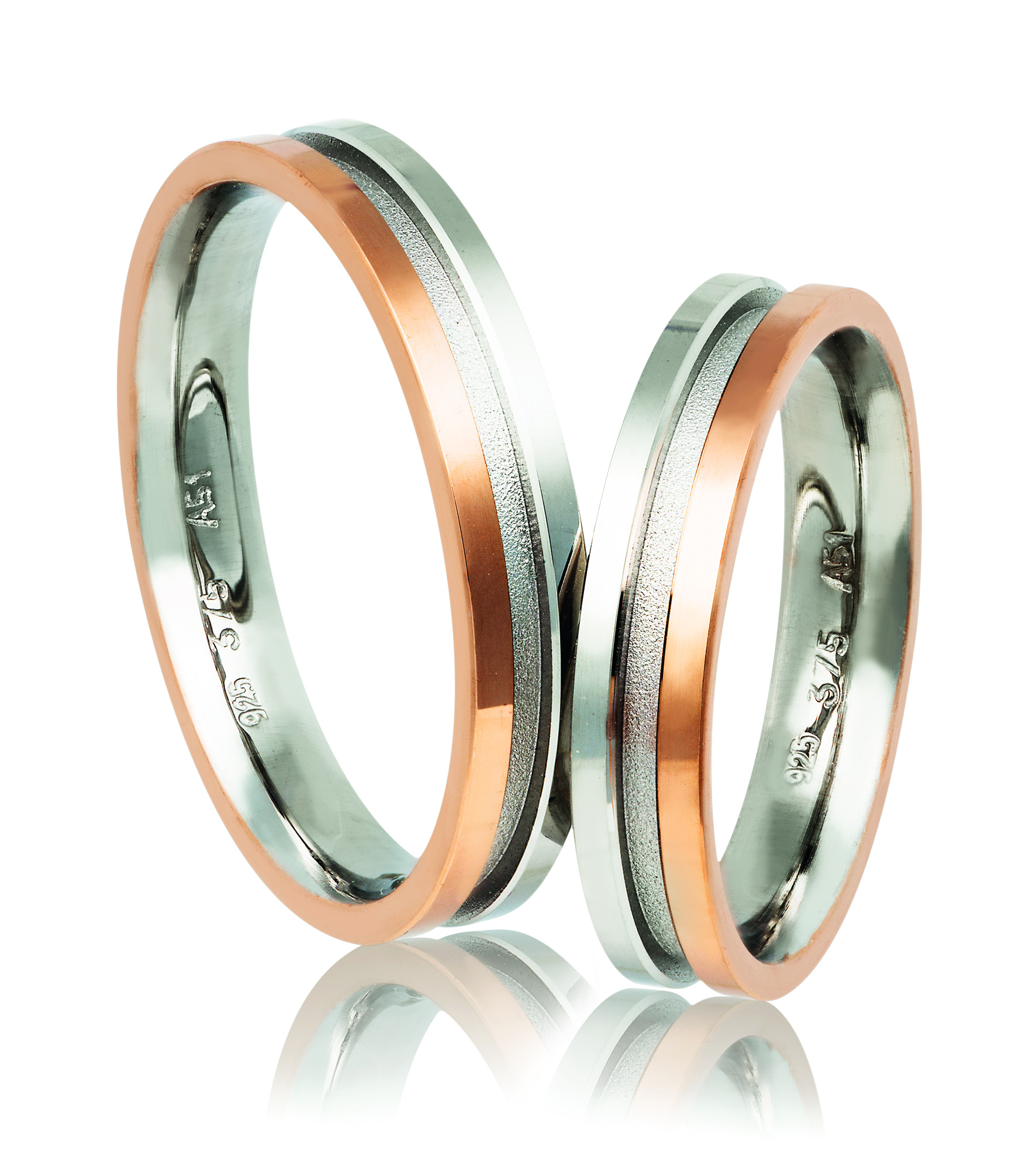 Fedi Nuziali in oro Bianco e oro Rosa 4.8mm  