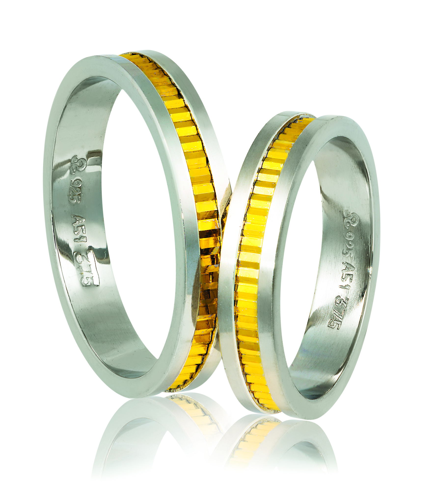 Fedi Nuziali in oro Bianco e oro Rosa 4.3mm  