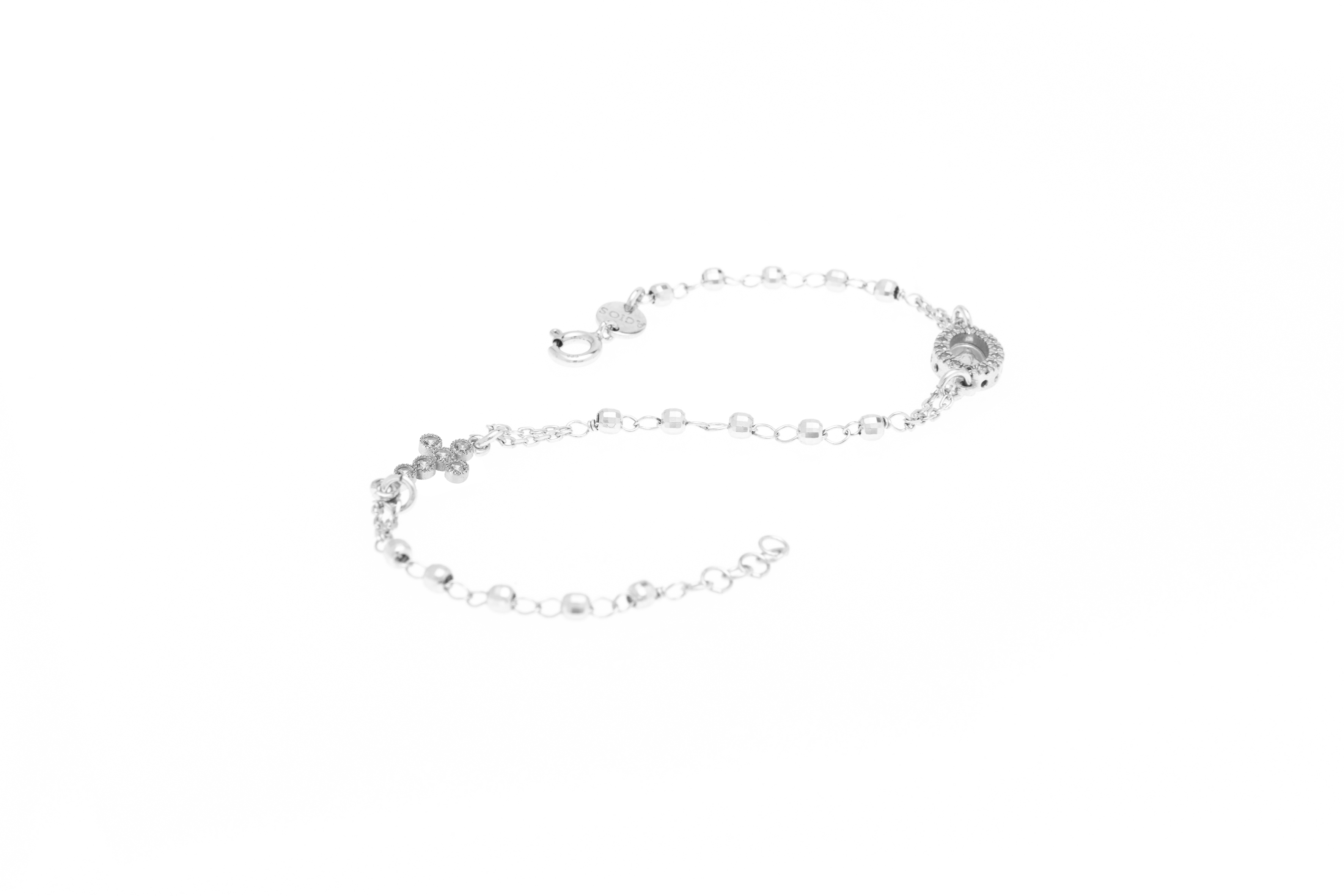 Madonnas Classic Cross and Madonna Bracelet with Zircons (AGI 160-B-A)