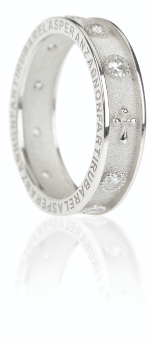 Rosarium Rhodium Ring - White Zircons (AGI103/A-AZB)