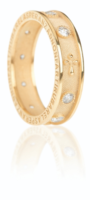 Rosarium Golden Ring - White Zircons (AGI103/A-OZB)