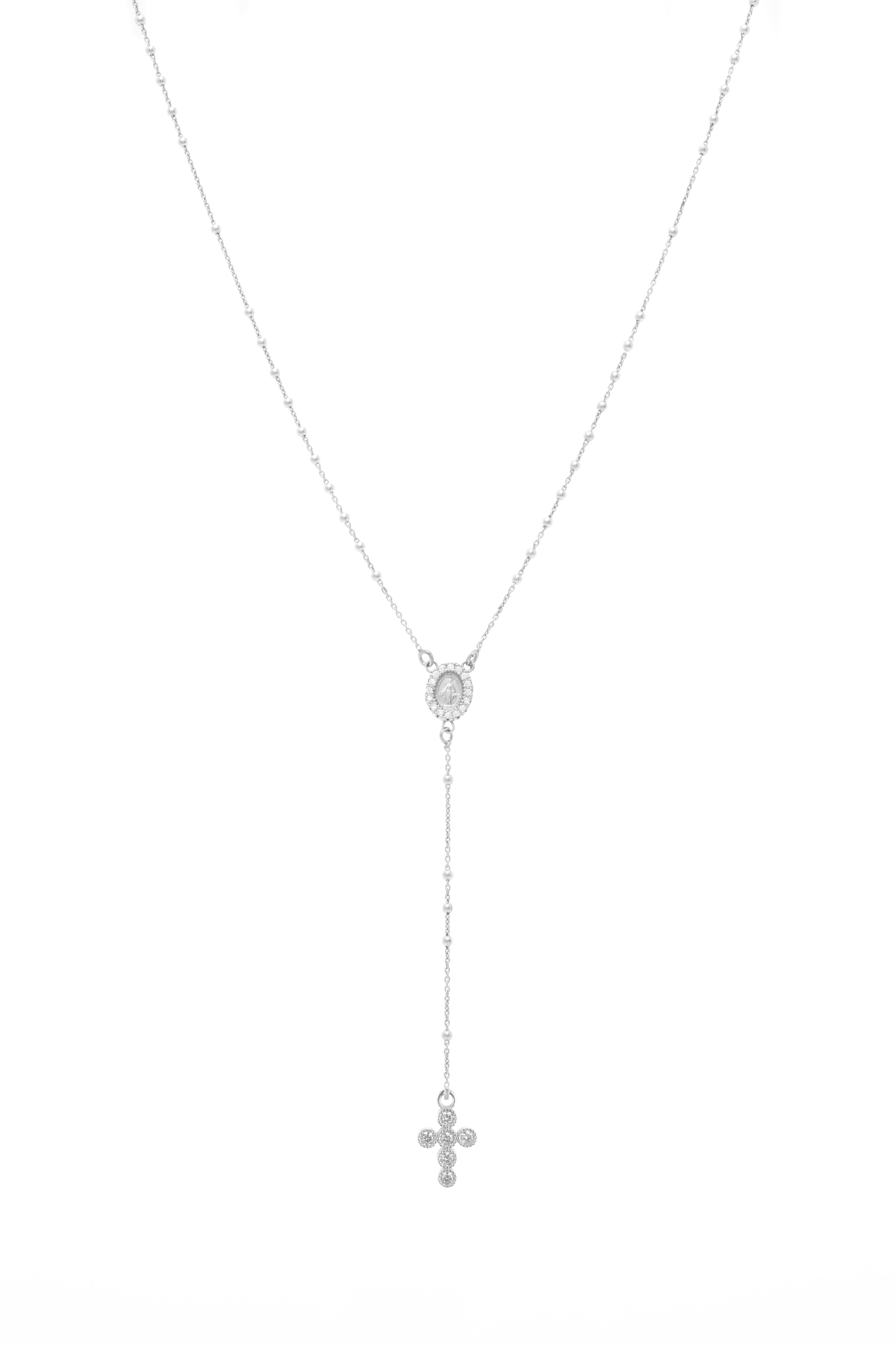 Ροζάριο απο επιπλατινωμένο ασήμι 925° ICONA (BEN163/CA)