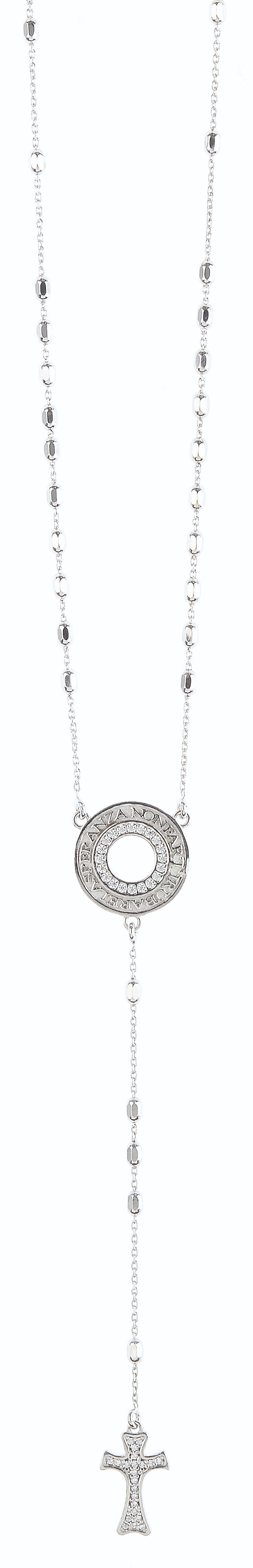 Platinum plated silver rosary 