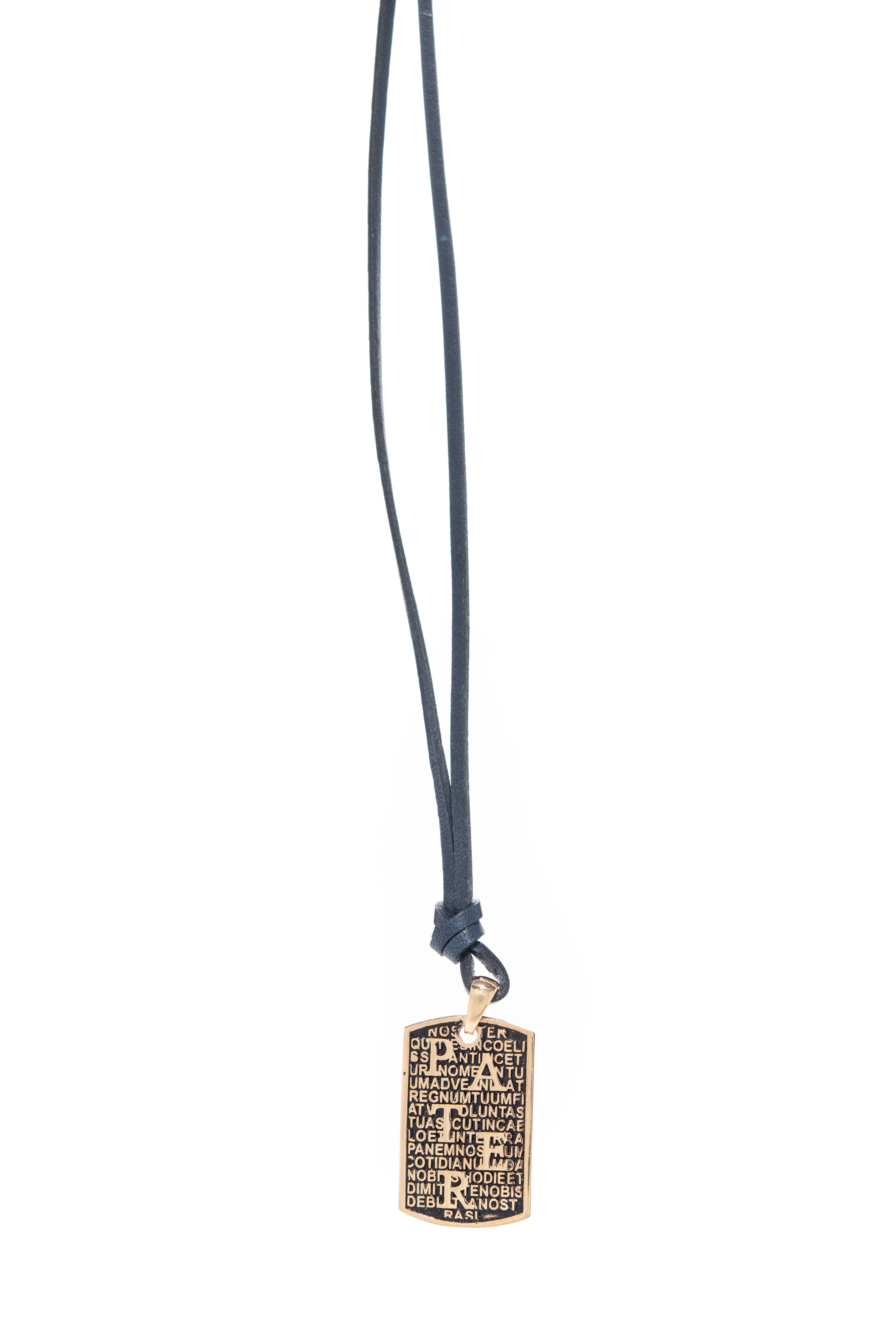 PATER necklace in 925° gold-plated silver with blue cord (AGI328-C BL)