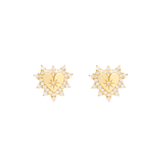 Gold plated silver 925º heart earrings (AGI350/O-O)