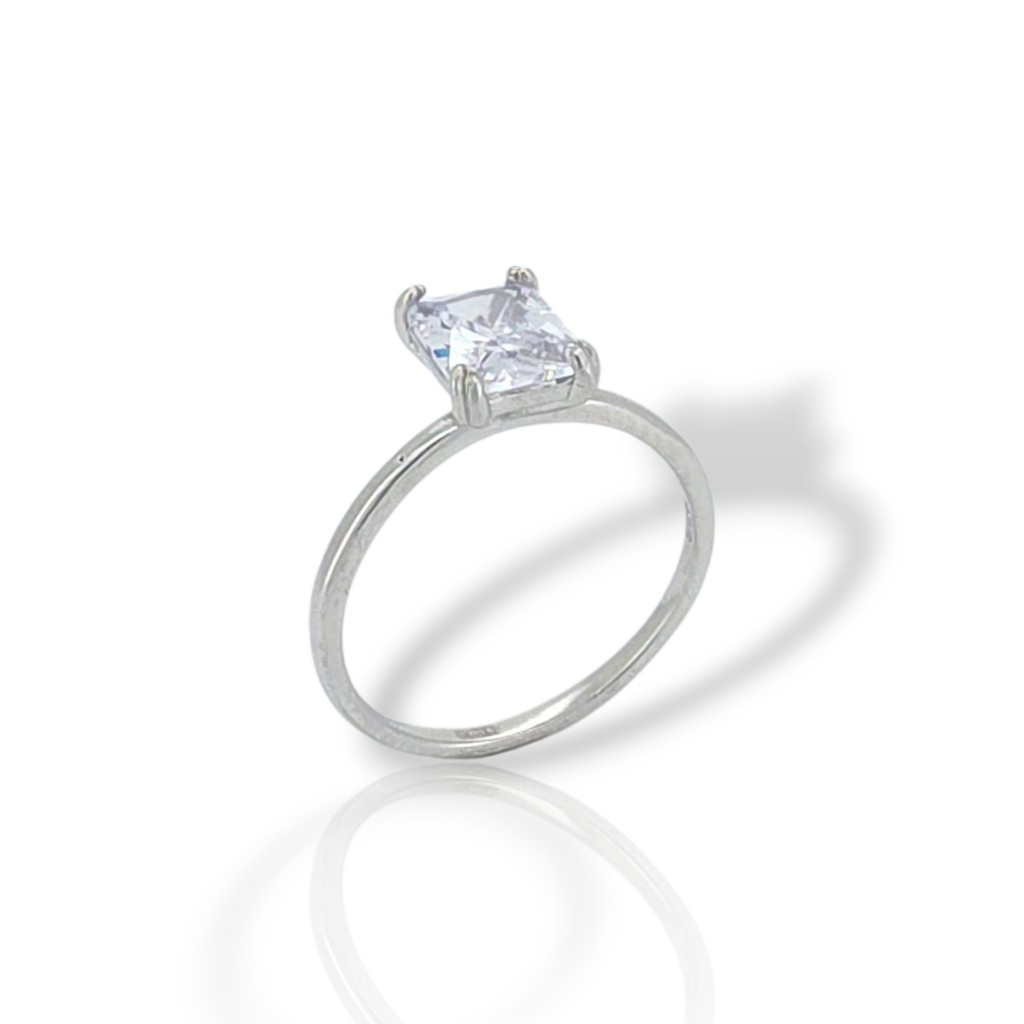 Silver single synthetic stone ring 925°  (code FC002791)