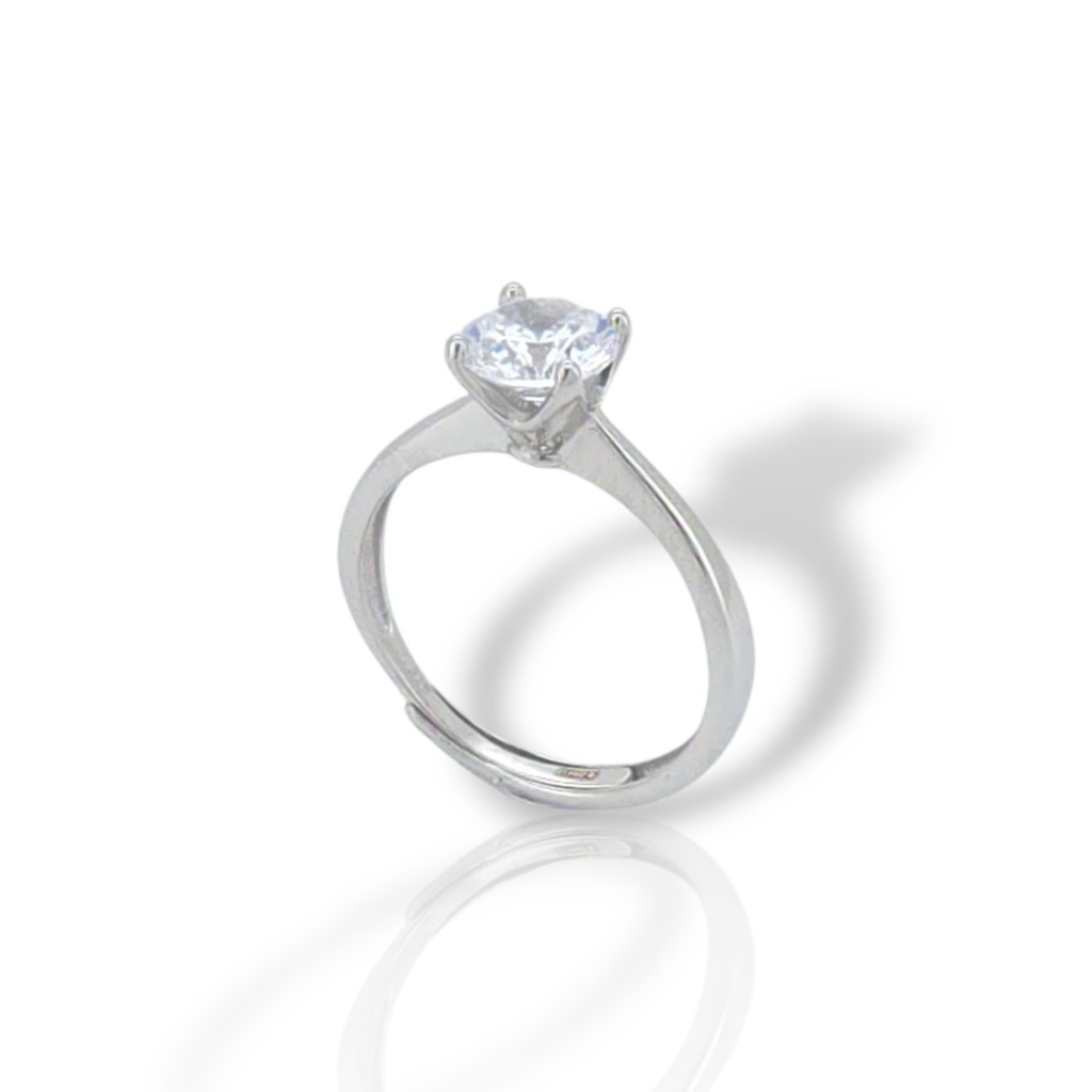 Silver single synthetic stone ring 925°  (code FC004106)