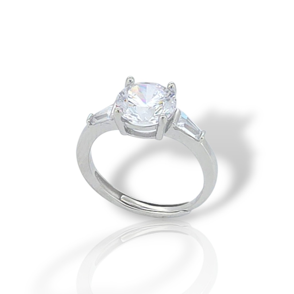 Silver single synthetic stone ring 925°  (code FC004860)