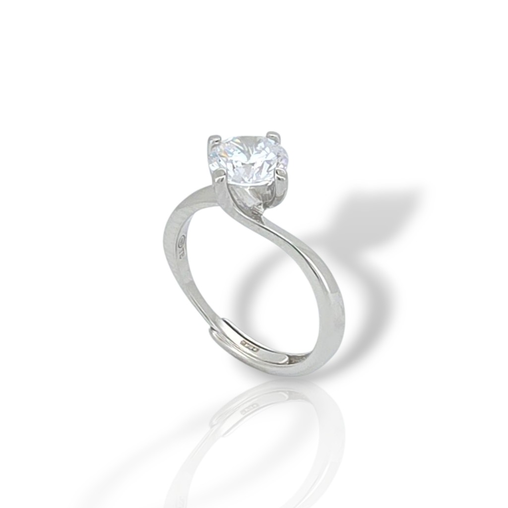 Silver single synthetic stone ring 925°  (code FC004862)
