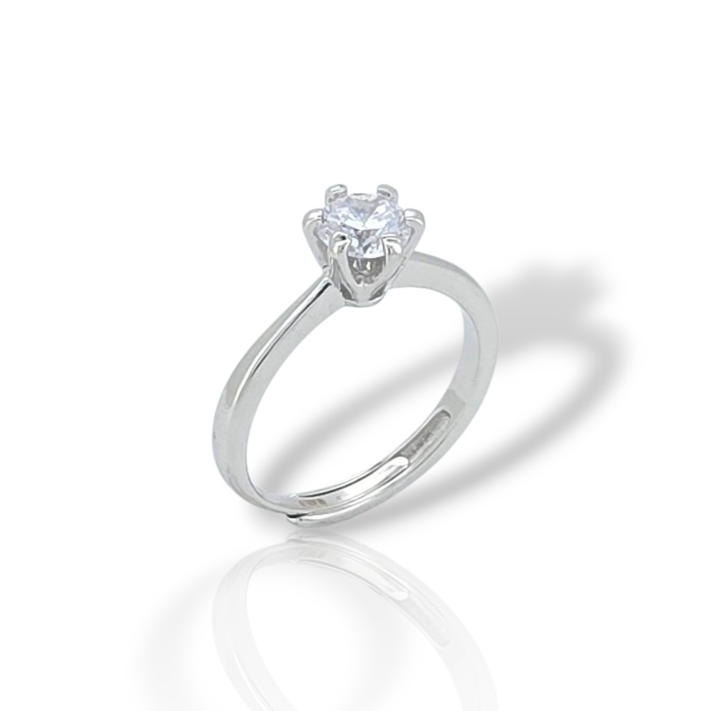 Silver single synthetic stone ring 925°  (code FC004869)