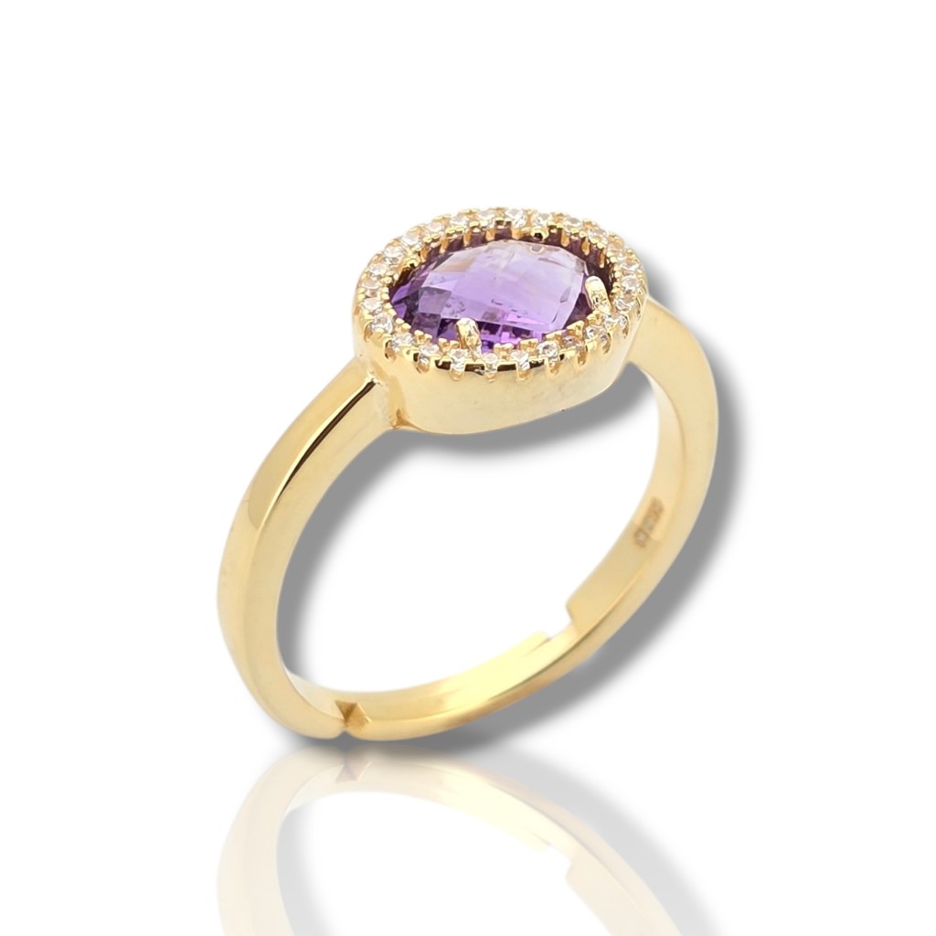 Gold plated silver 925° oval ring (code FC006502)