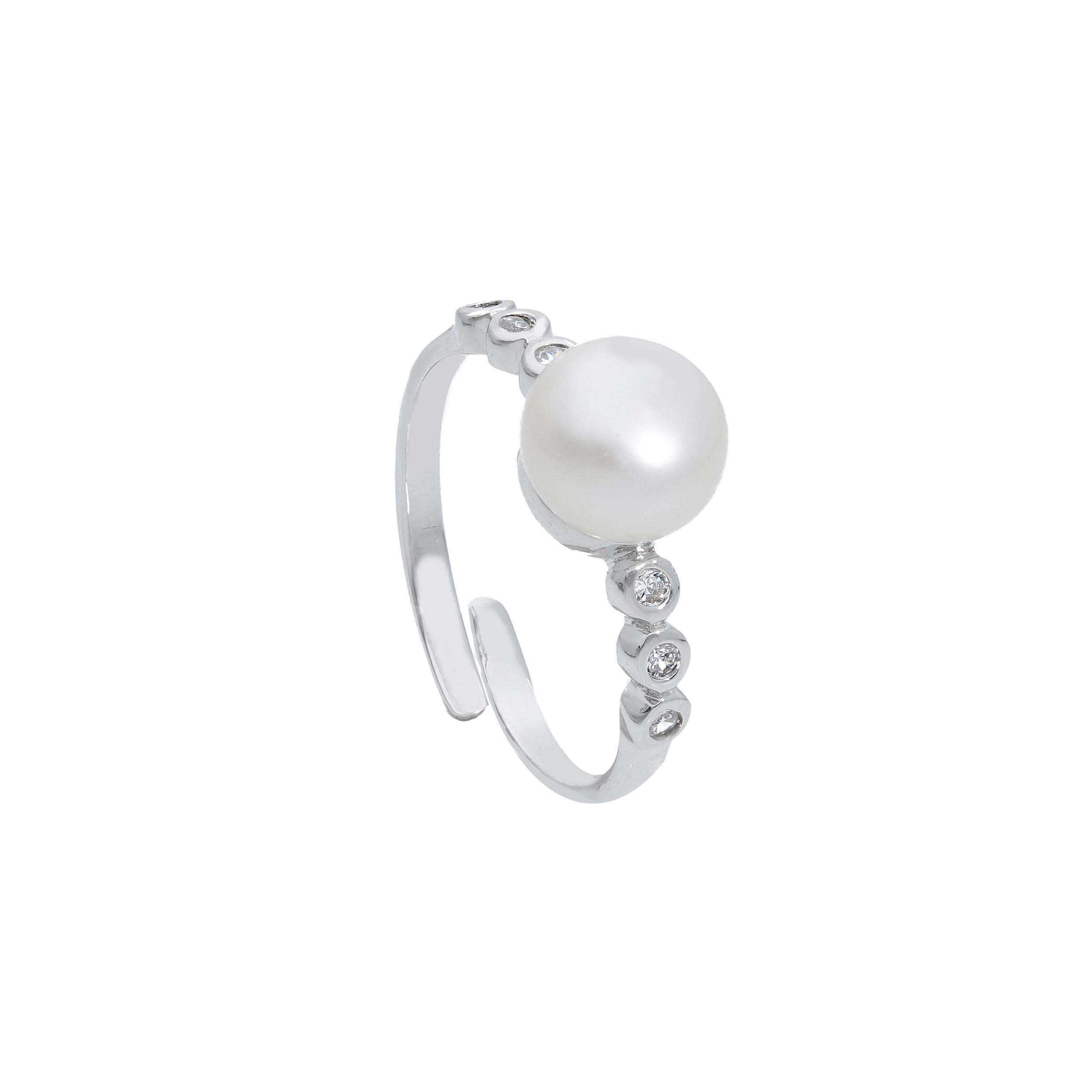 Anello in argento 925° rodiato con Perla (code S165134)