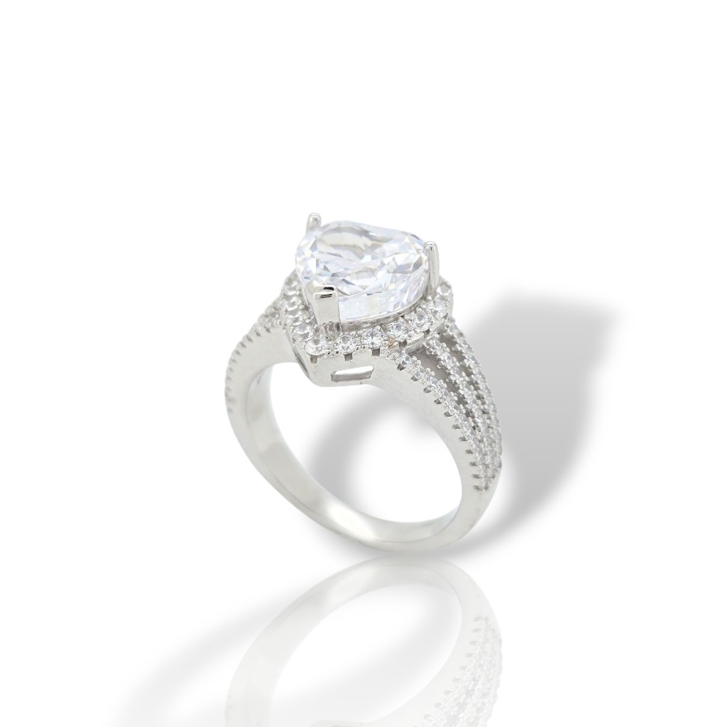 Platinum plated silver  925°  ring (code FCM2796)