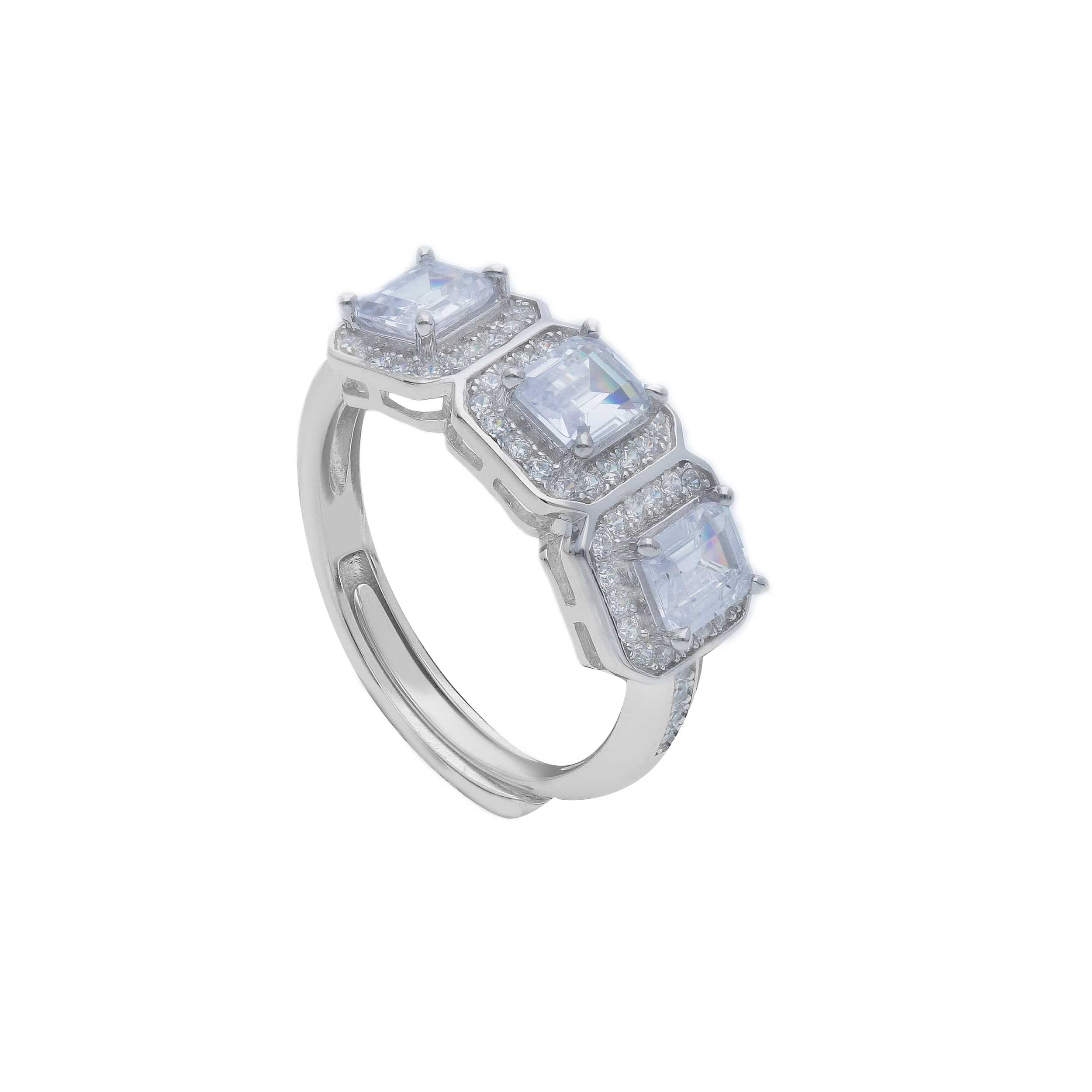 Platinum plated silver  925° ring (code S289771)