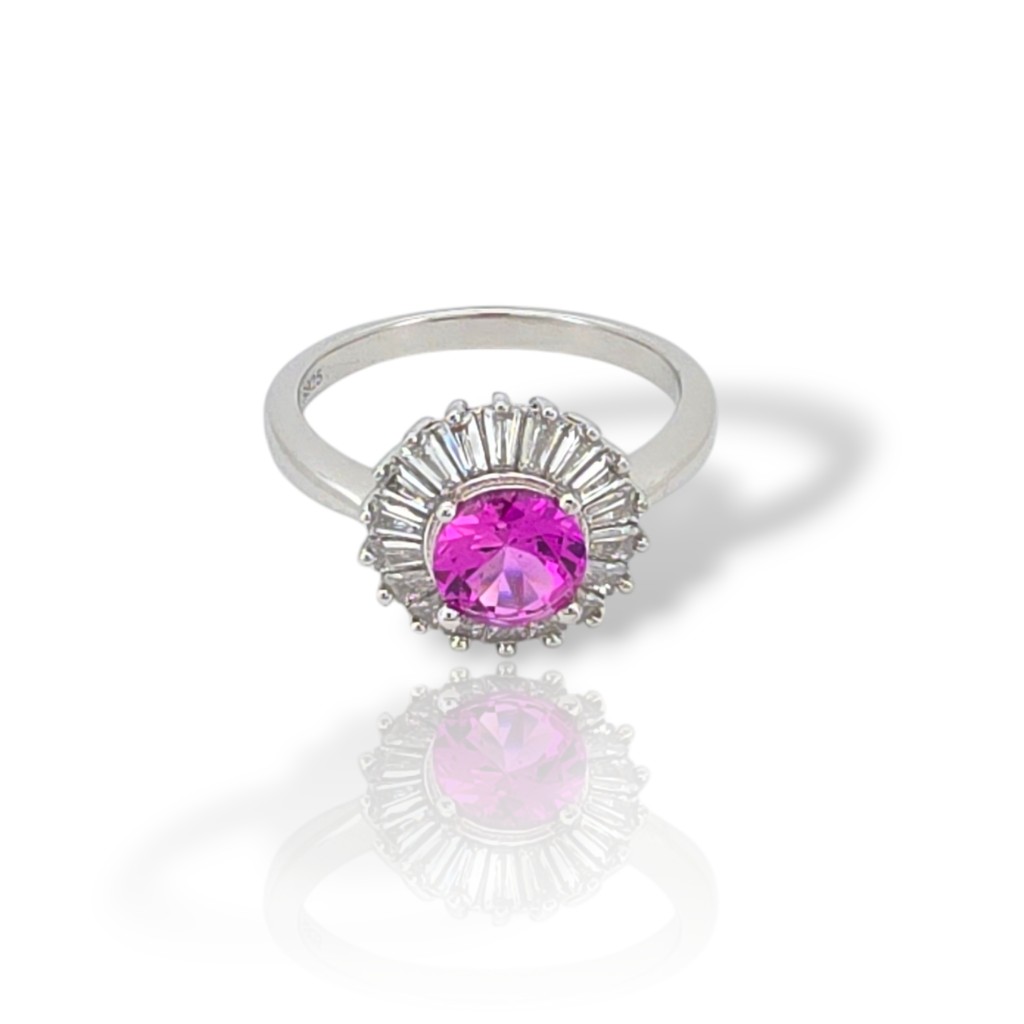 Platinum plated silver  925° ring (code FCM2740)