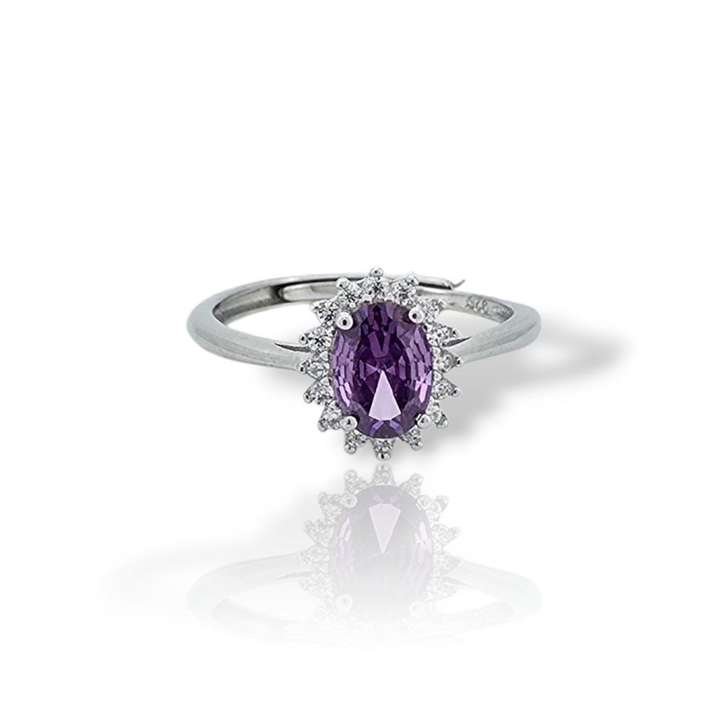 Platinum plated silver  925° ring (code GEM18598)