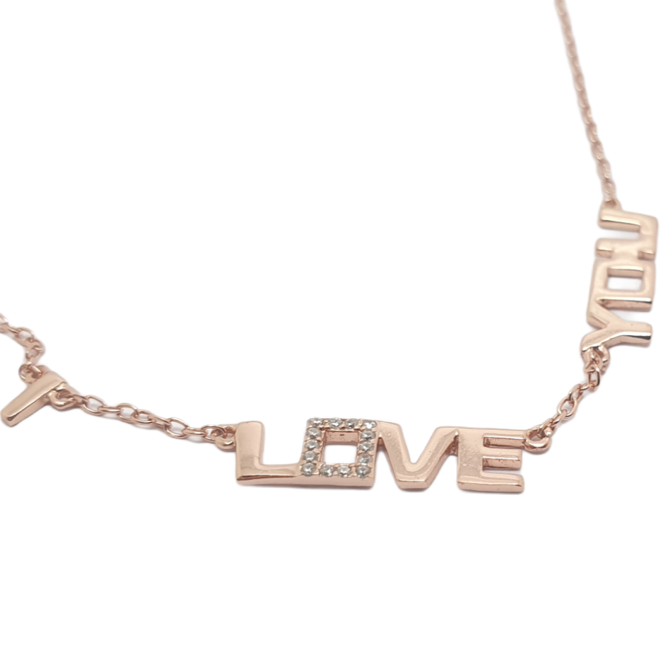 Rose gold plated silver 925° I LOVE YOU necklace codeFC003592