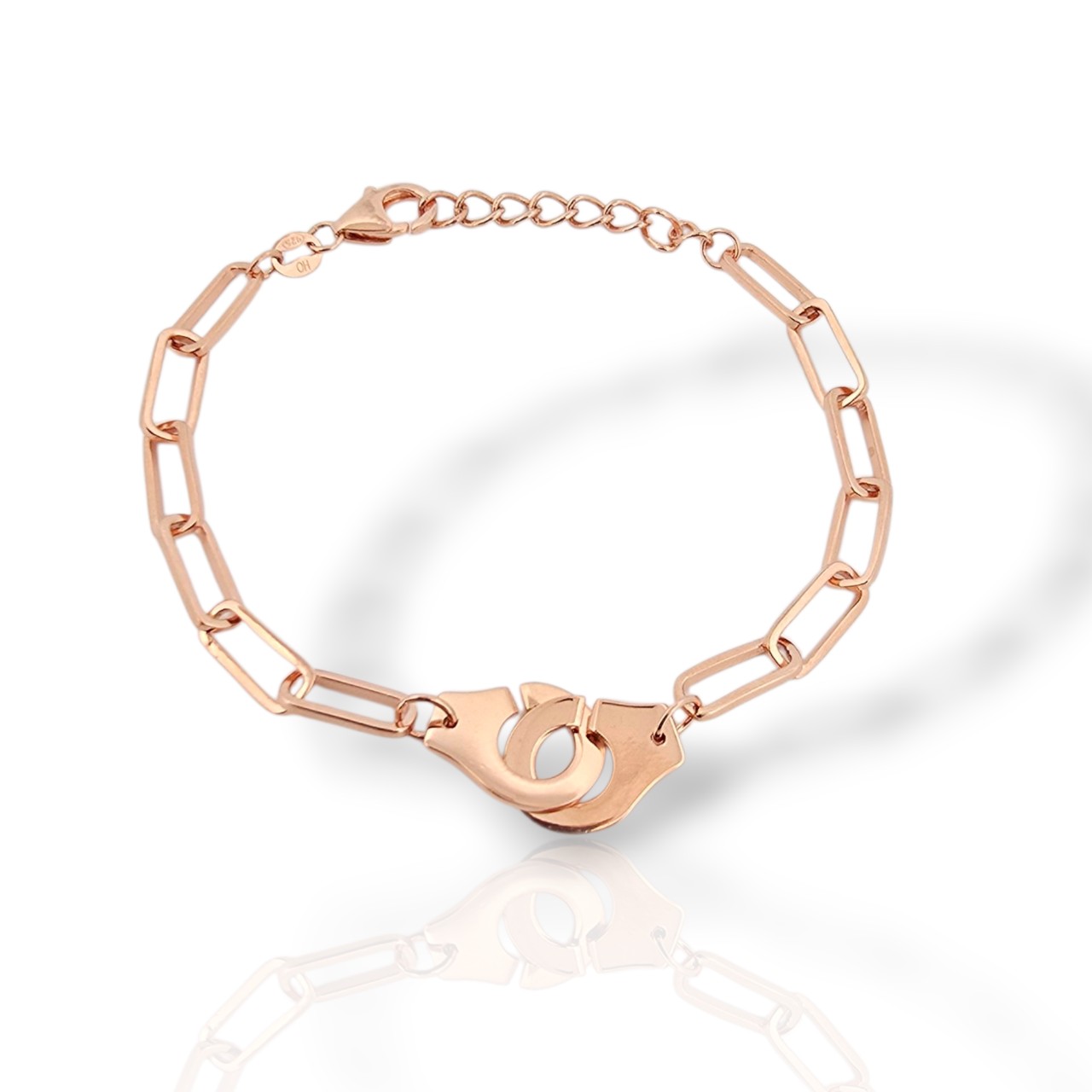 Βραχιόλι 925º με πλέξη κορδόνι σε ροζ επιχρύσωση ( code FC005098 ) 