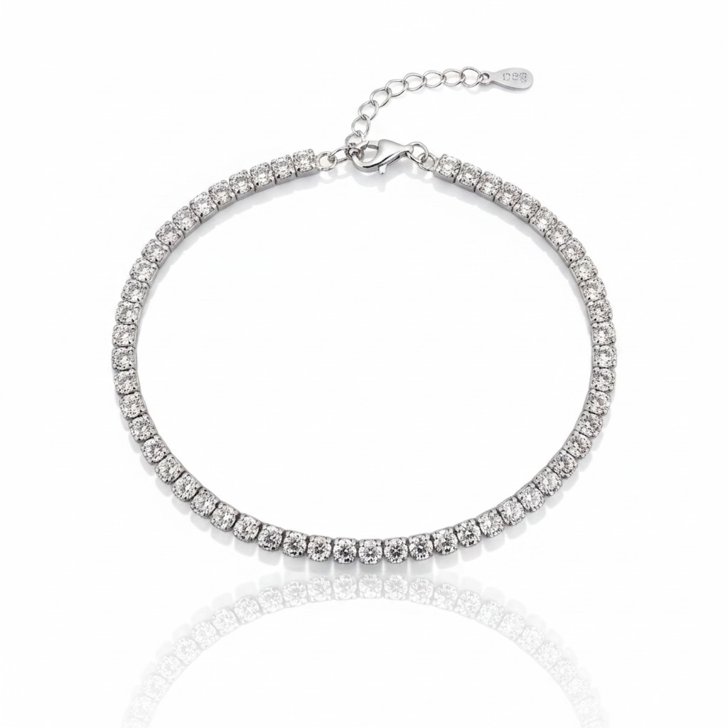 Platinum plated silver 925º tennis bracelet  (code GEM006534)