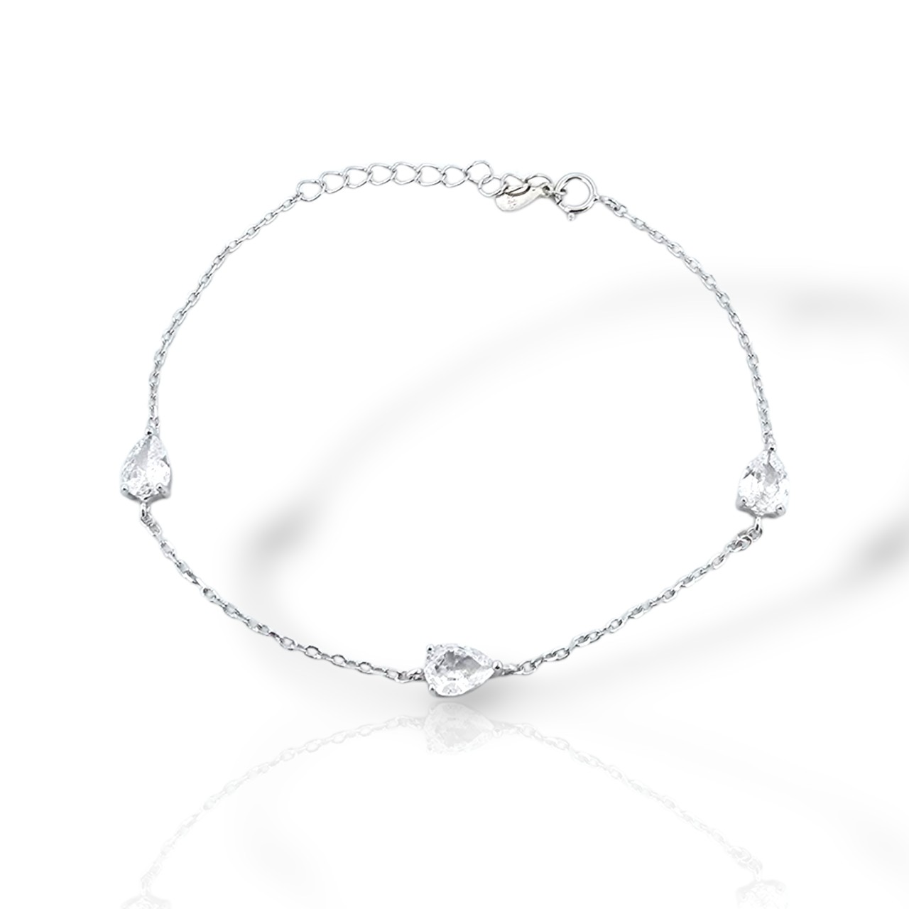 Ασημένιο βραχιόλι από επιπλατινωμένο ασήμι 925º με συνθετικές πέτρες (code FC010894)