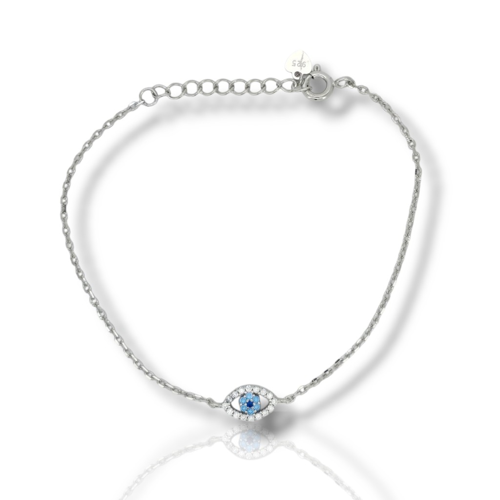 Bracciale in argento con occhio e corona 925º  (code FC011389)