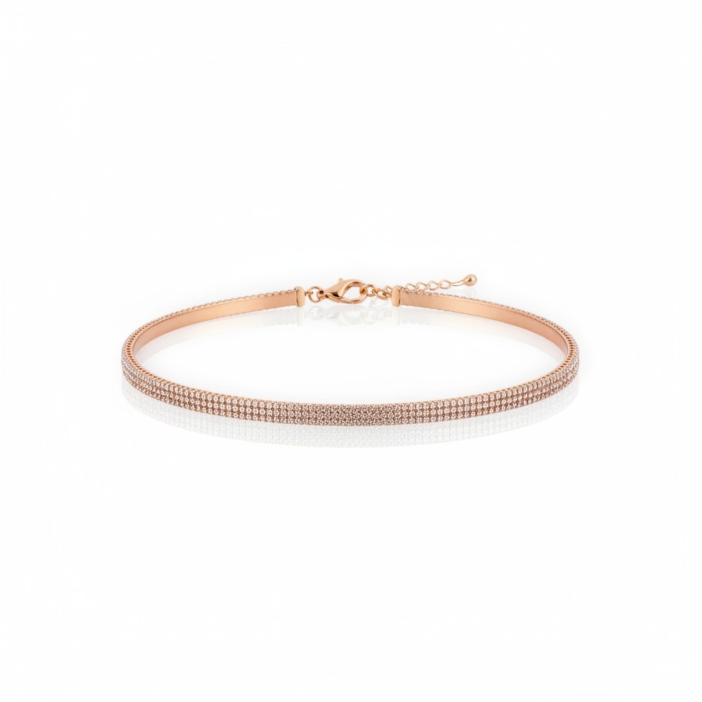 Rose gold plated silver 925º riviera bracelet (code GEM17992)