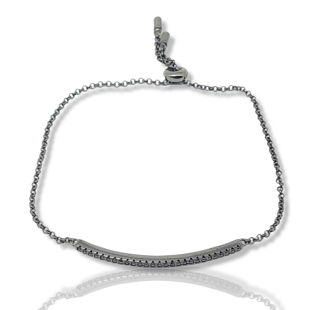 Bracciale in argento 925º rodiato nero   (code FC005993)