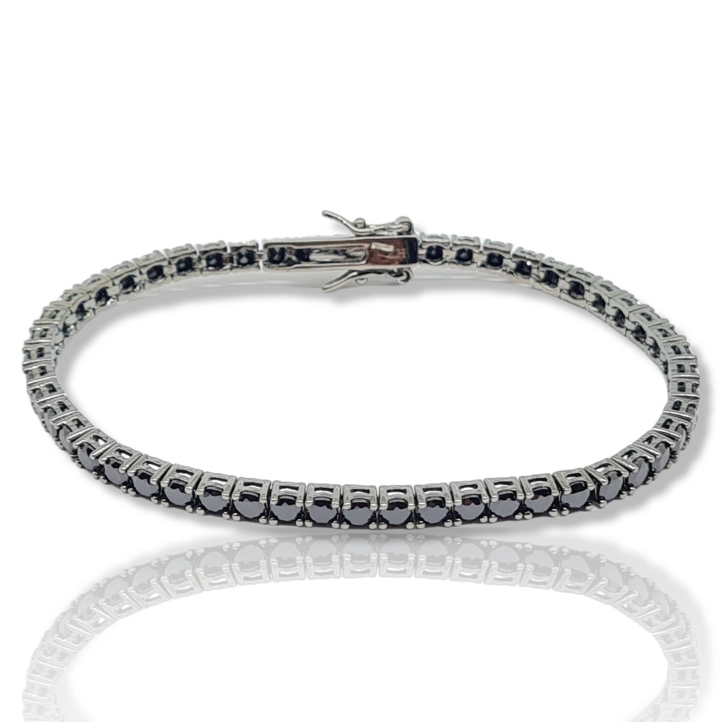 Tennis in argento 925º rodiato nero 2mm  (code FC005960)