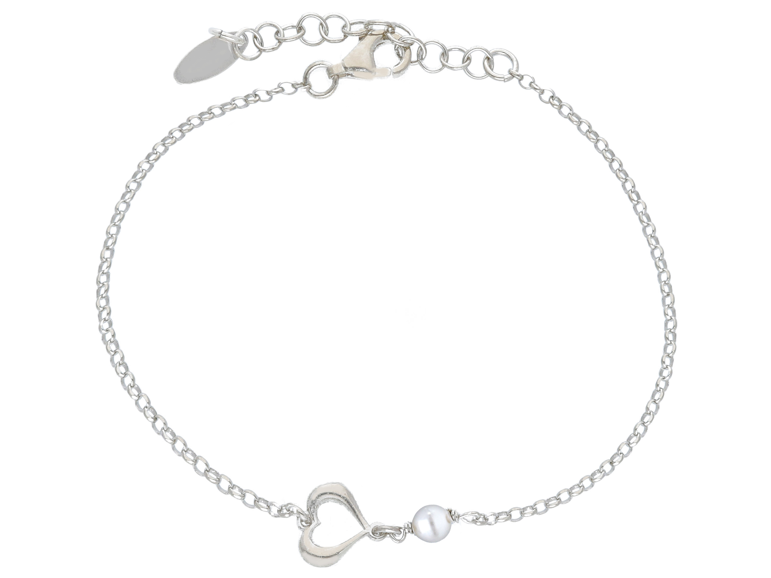 Bracciale Cuore in argento 925° rodiato (code S257337)