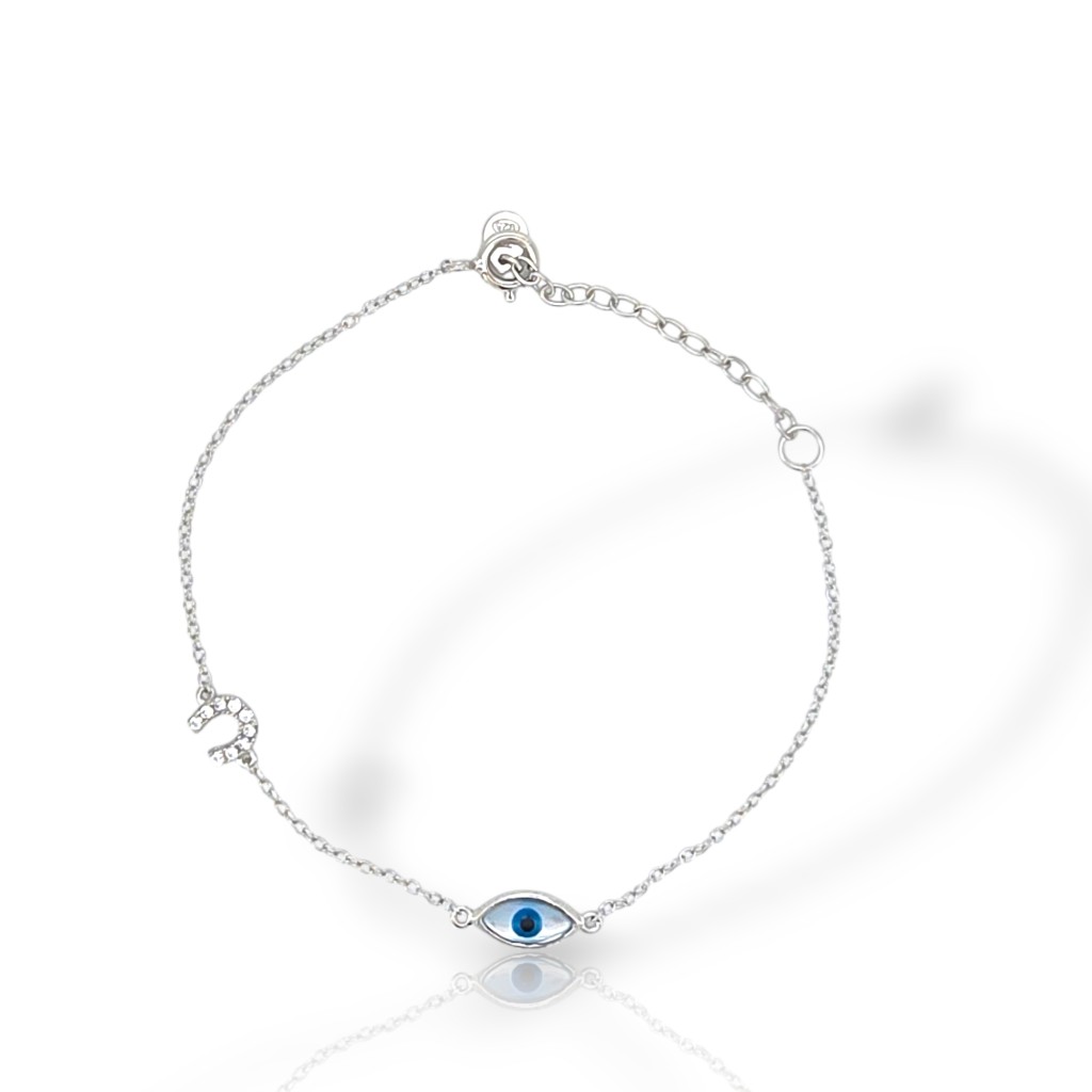 Platinum plated silver 925º evil eye bracelet (code FC0011505)
