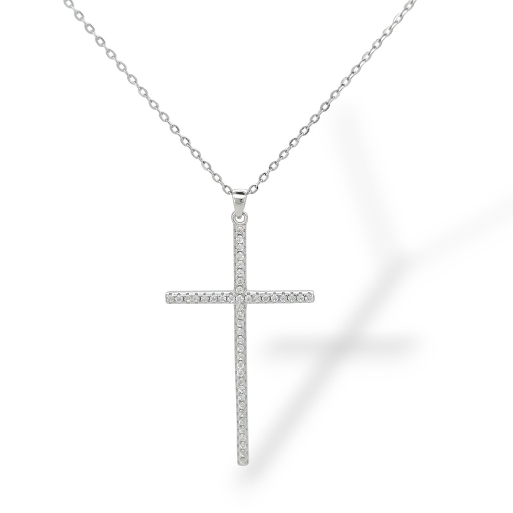 Croce in argento 925° rodiato (code FC008507)