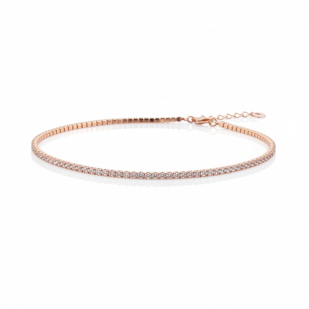 Rose gold plated silver 925º riviera bracelet (code FC008619)