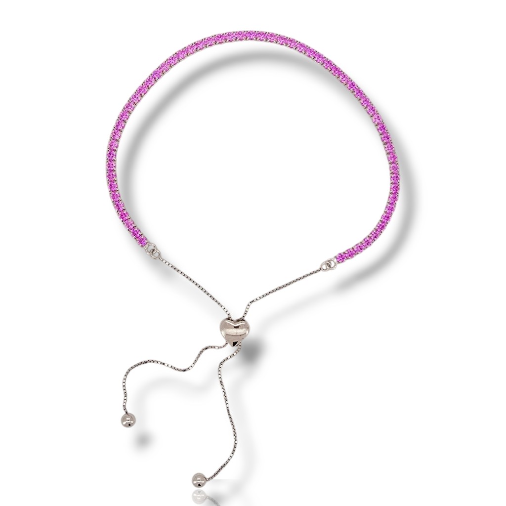 Platinum plated silver 925º riviera bracelet 2.2mm (code FCM009785)