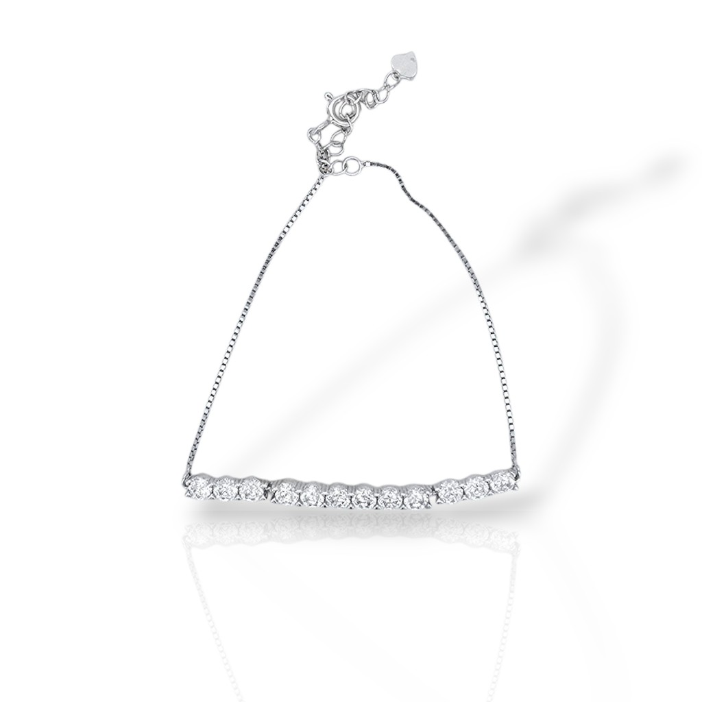 Platinum plated silver 925º bracelet with synthetic stones (code FC2793)