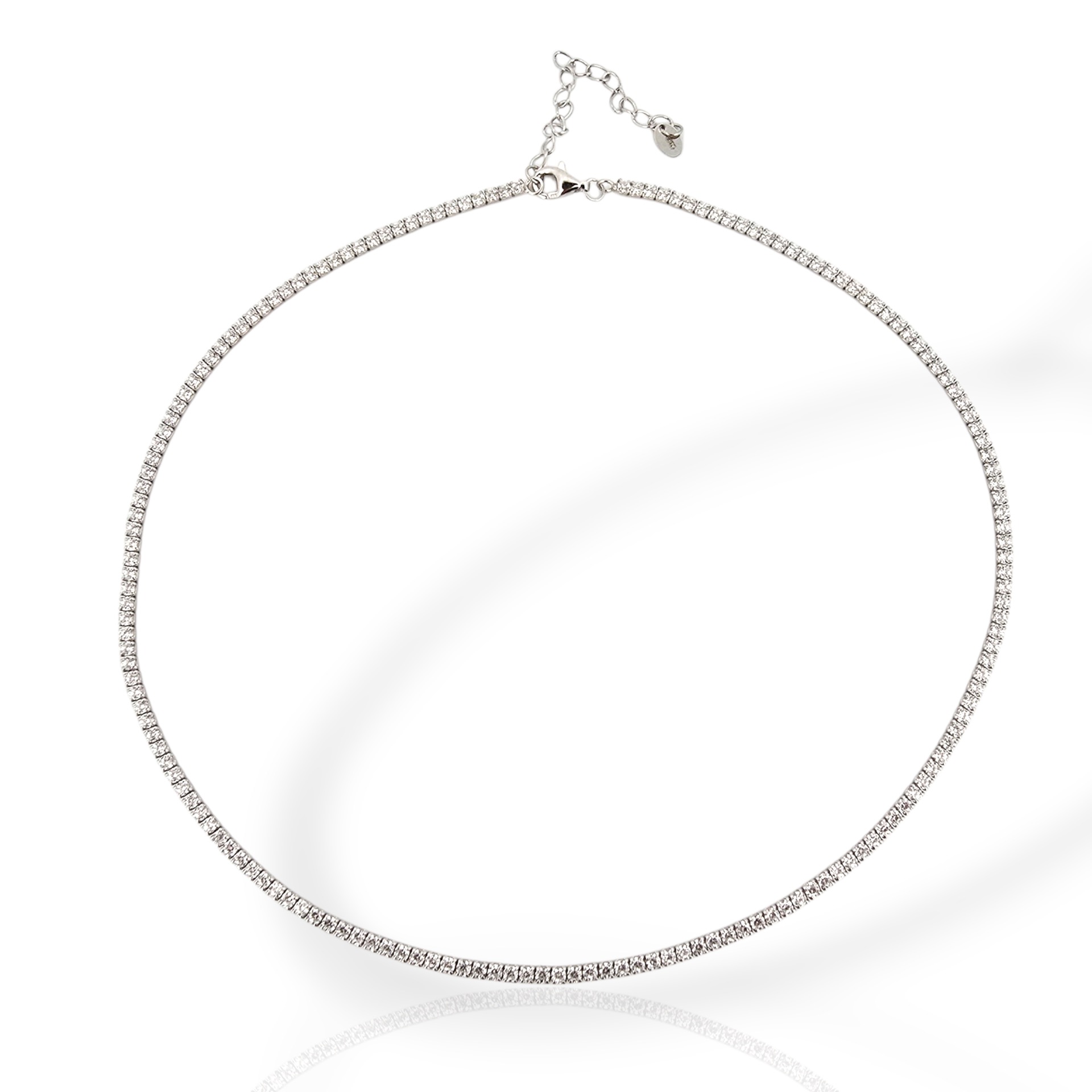 Κολιέ ριβιέρα απο επιπλατινωμένο ασήμι 925° (code GEM001490)