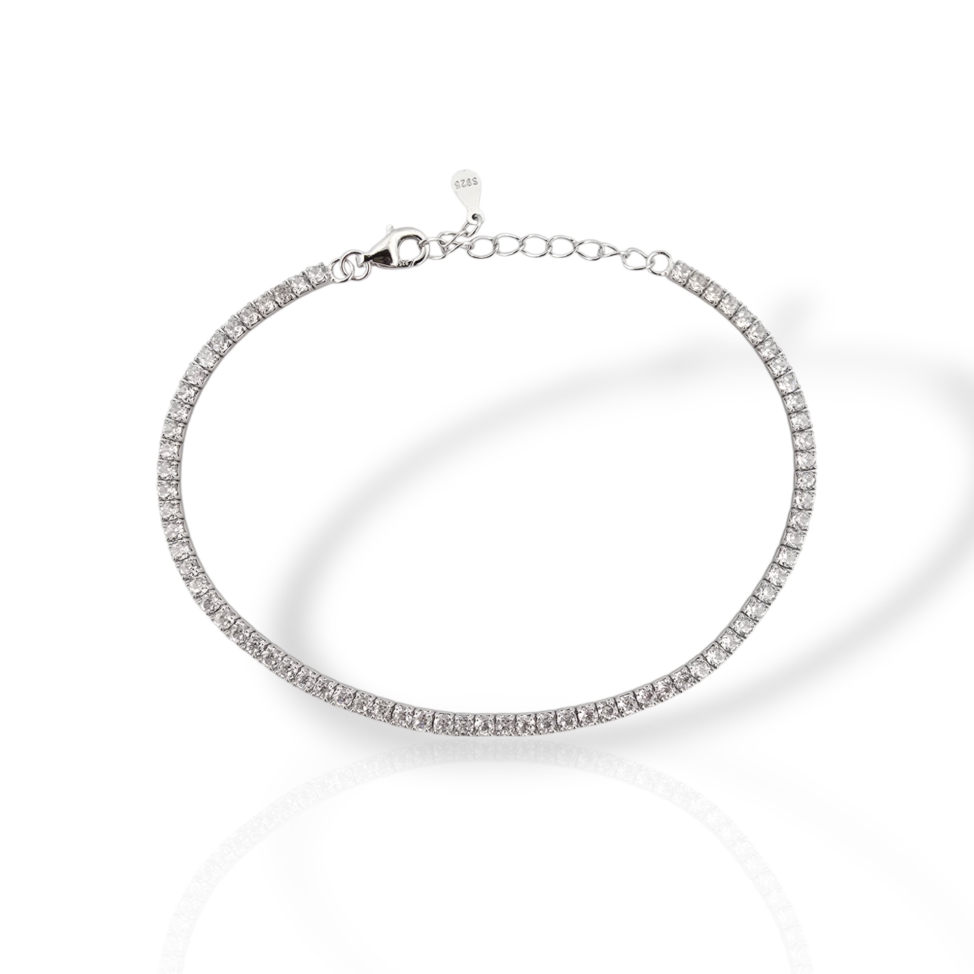 Platinum plated silver 925º riviera bracelet  (code GEM006531)