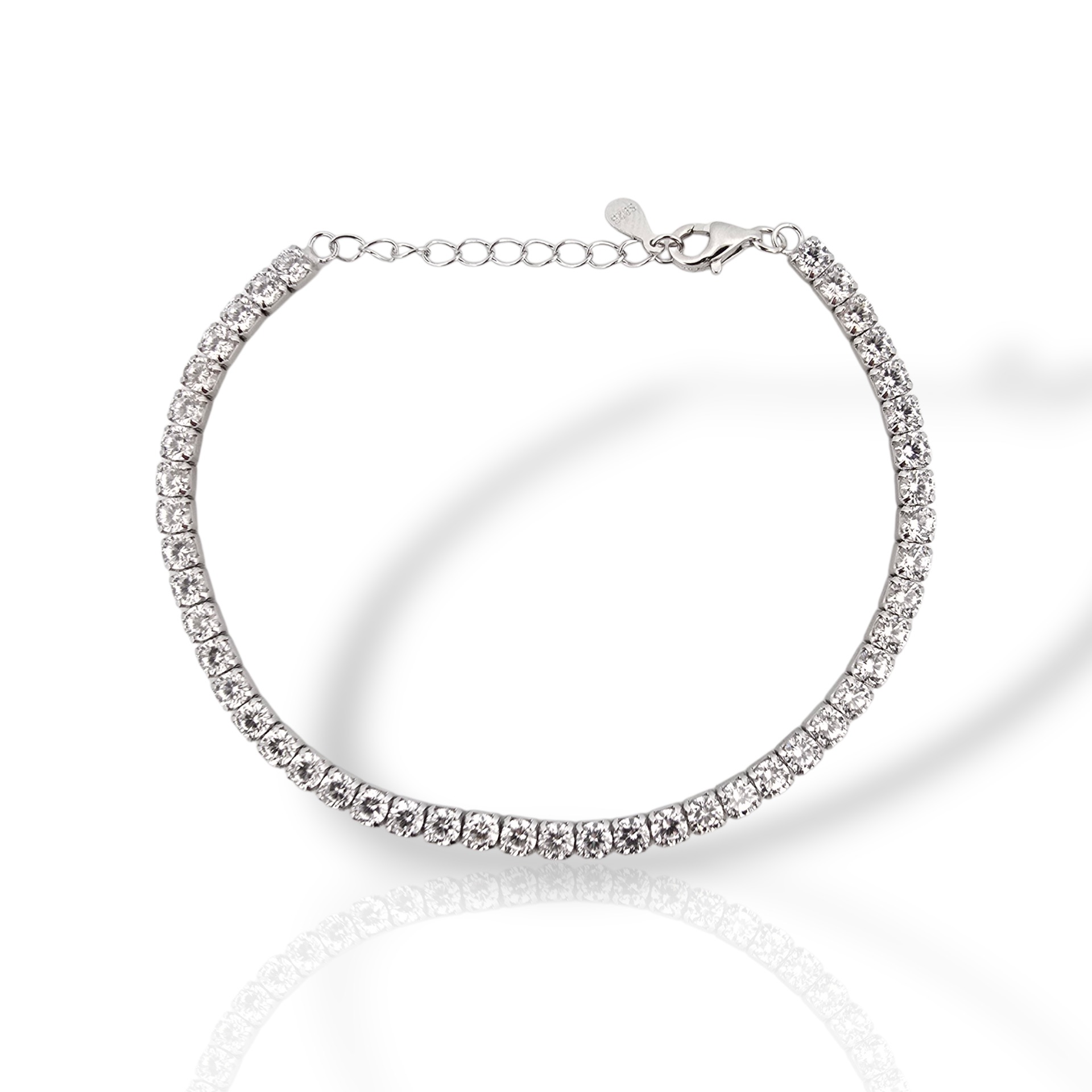 Platinum plated silver 925º tennis bracelet  (code GEM006534)