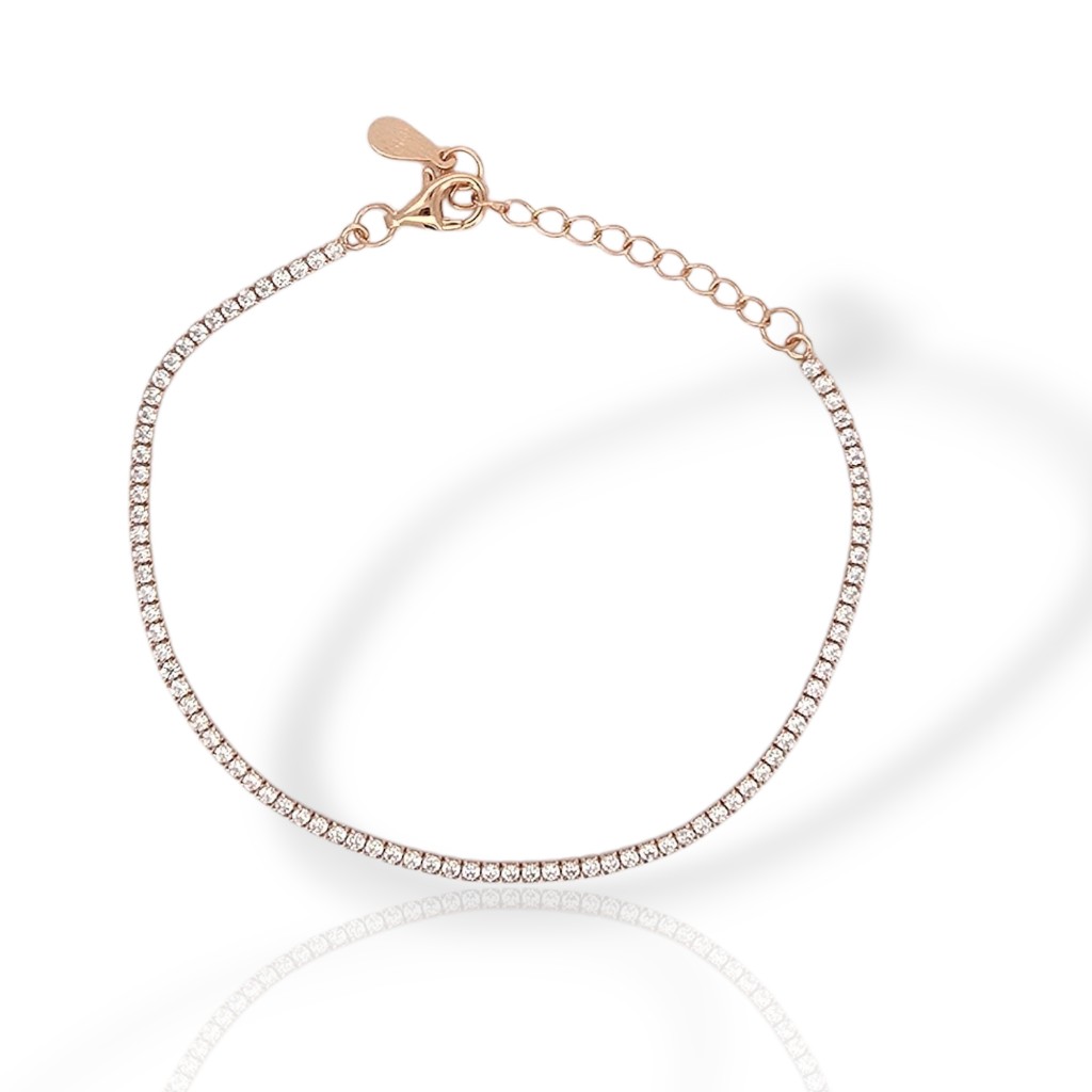 Ριβιέρα ασημένια 925° επιχρυσωμένη (ροζ)  2.8mm (code GEM1487)