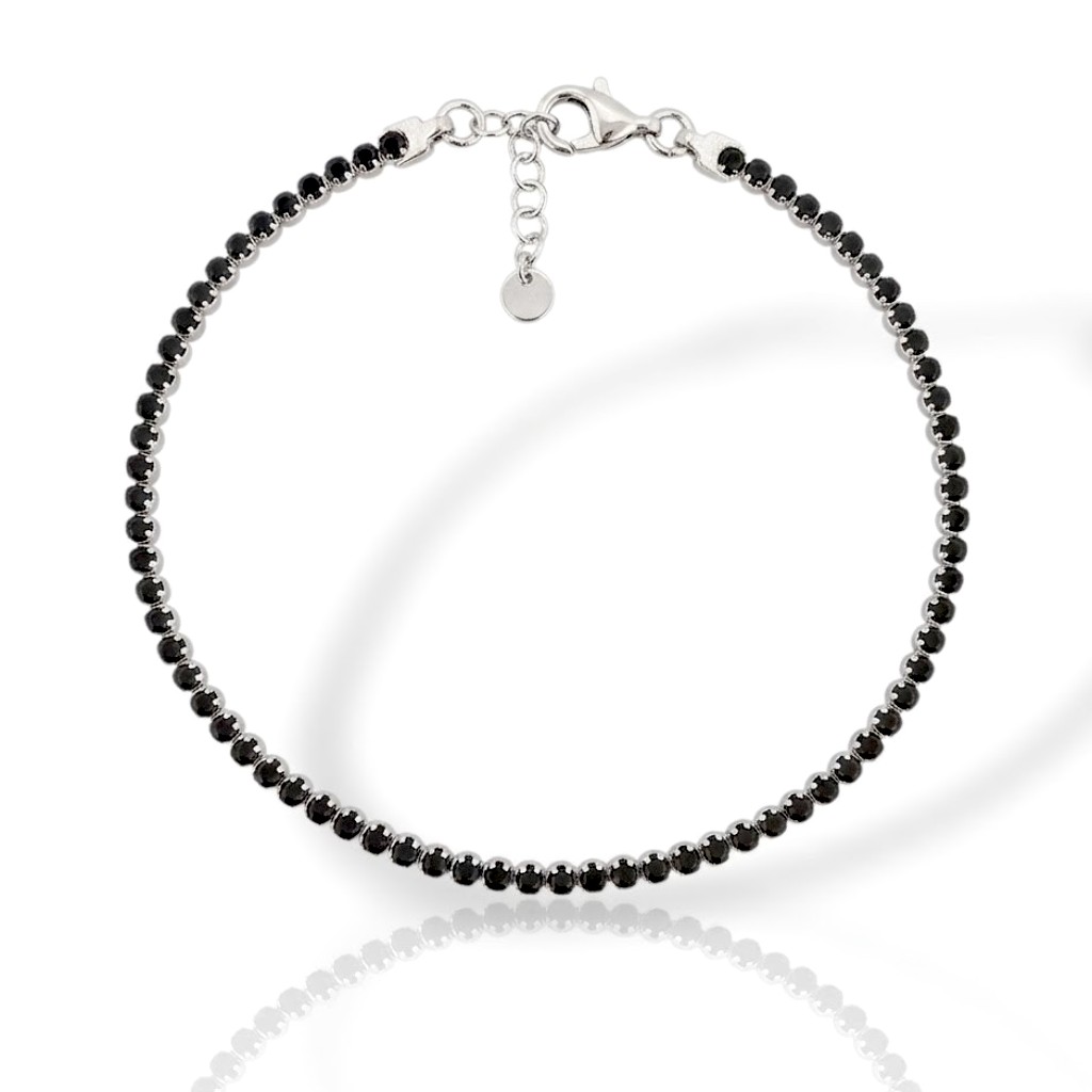 Black platinum plated silver 925º riviera bracelet (code SHK001533)