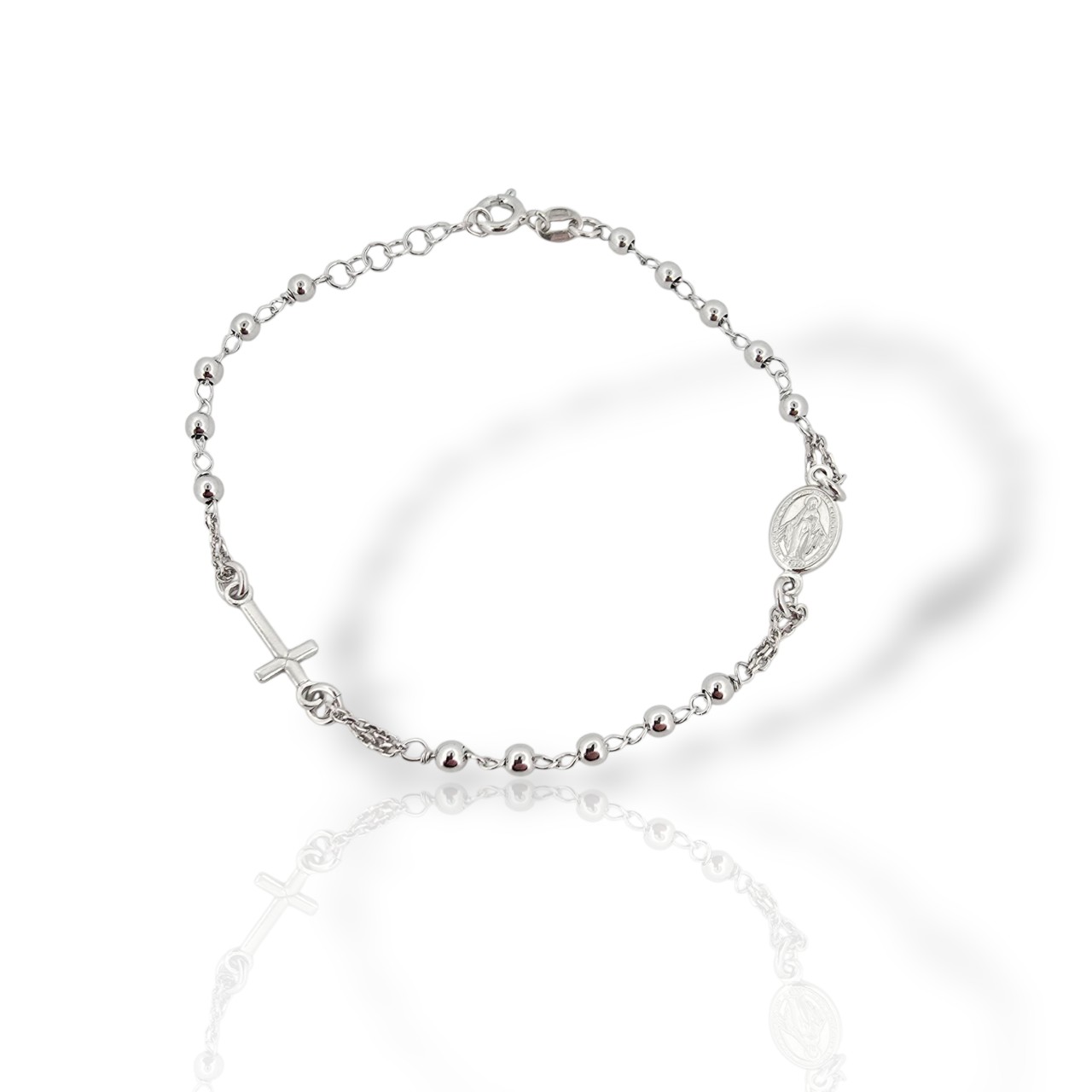 Bραχιόλι Madonnas Classic Cross και Madonna Bracelet απο επιπλατινωμένο ασήμι 925° (SHK001737)
