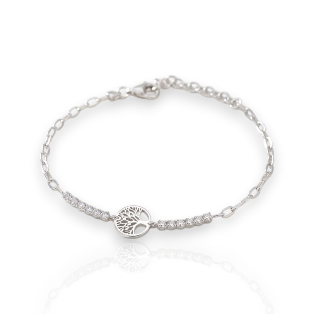 Bracciale albero della vita in argento 925° rodiato (code SHK00610)