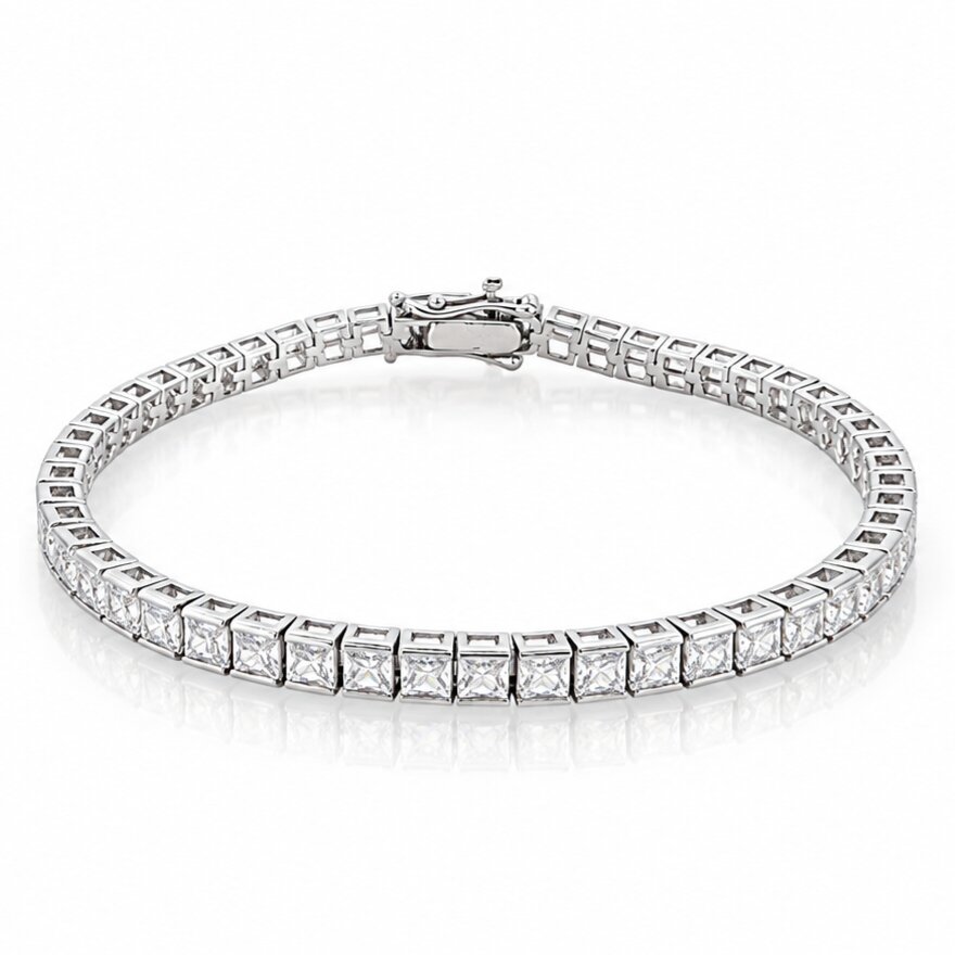 Platinum plated silver 925º tennis bracelet  (code SHK1107196)