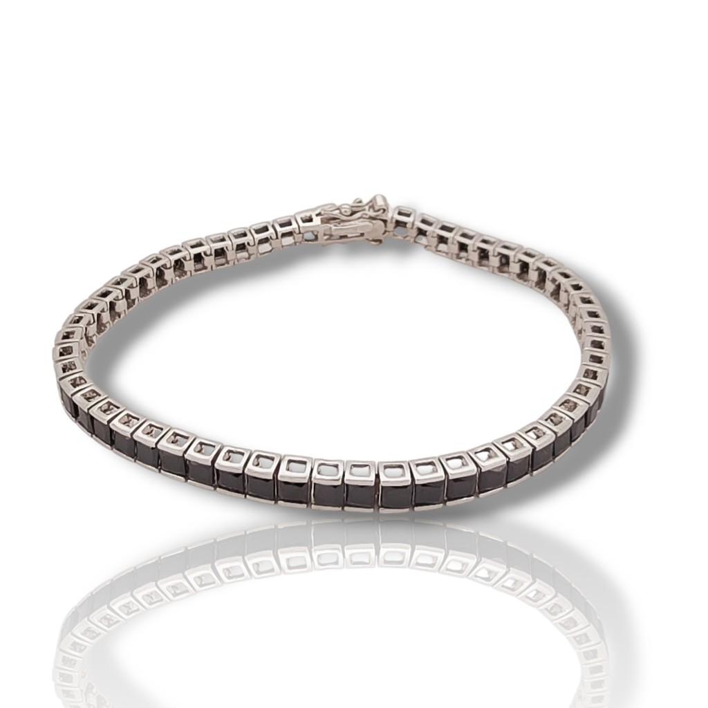 Platinum plated silver 925º riviera bracelet 4.0mm (code SHK371130)