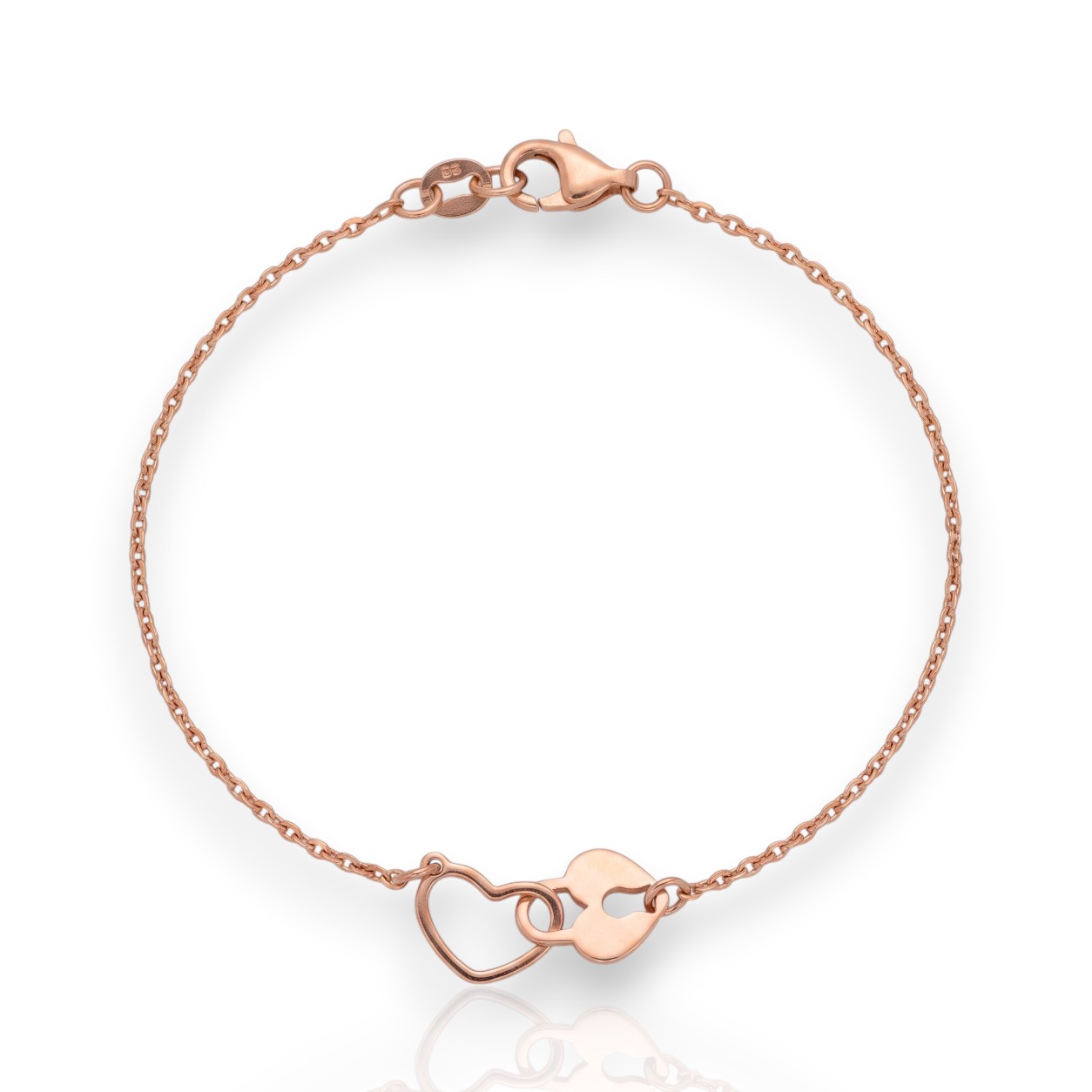 Bracciale Cuore in argento  925° dorato oro Rosa (code SHK905110R)