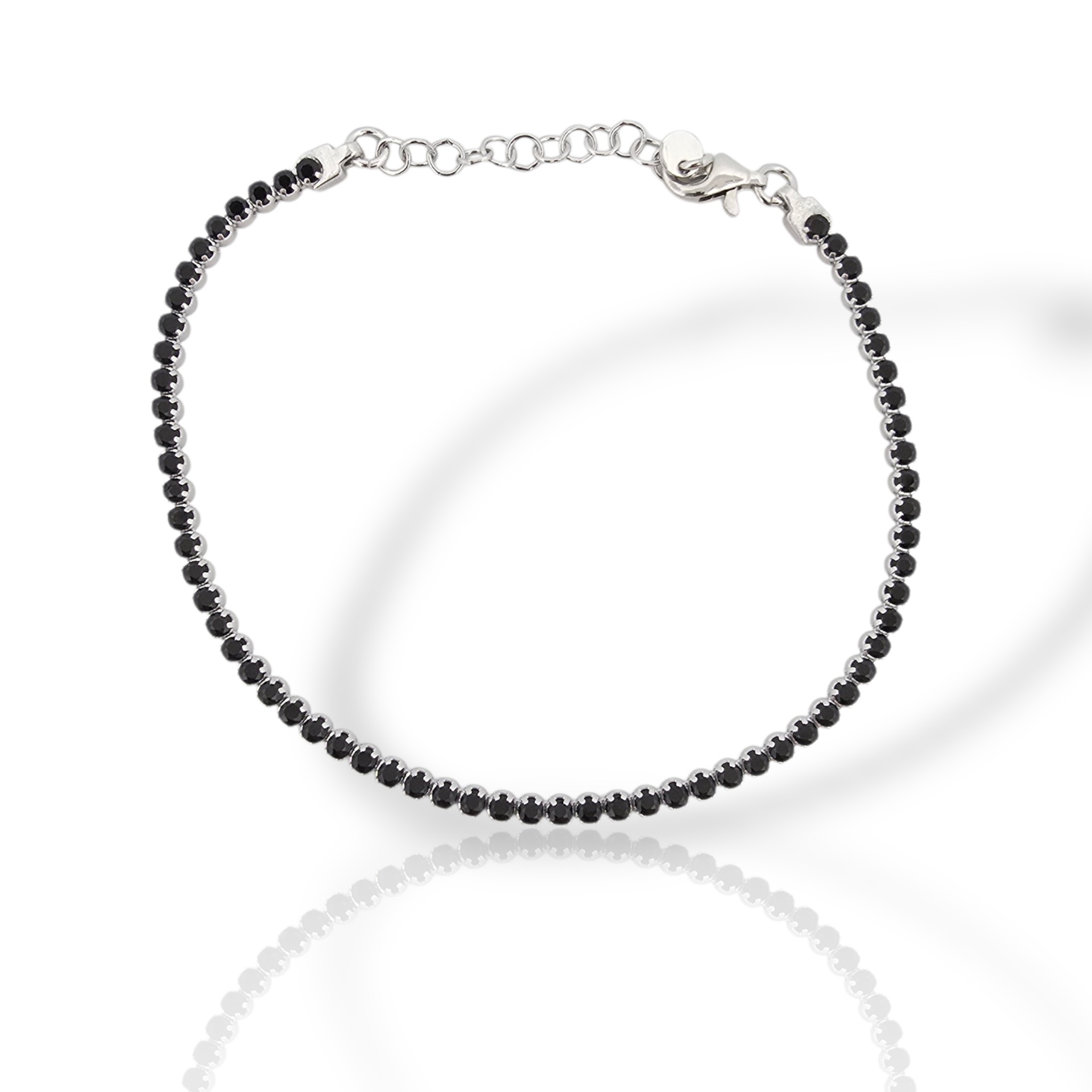 Ριβιέρα ασημένια 925° επιπλατινωμένη μαύρη  (code SHK905119Β)